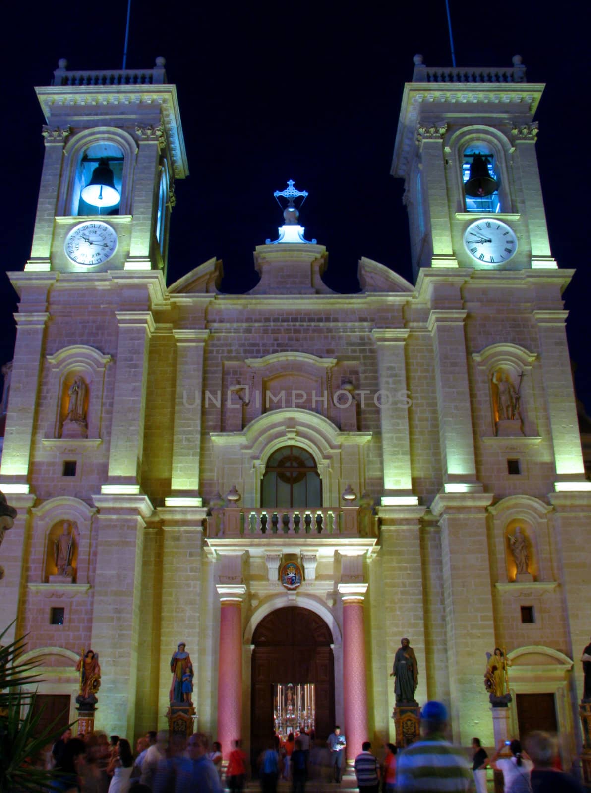 The facade of the church of Saint Philip in Zebbug, Malta.