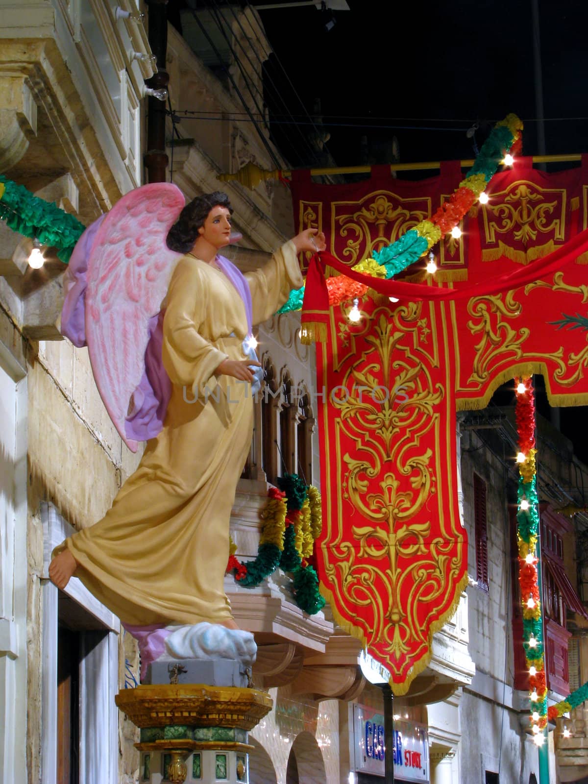 Street decorations in Zejtun, Malta.