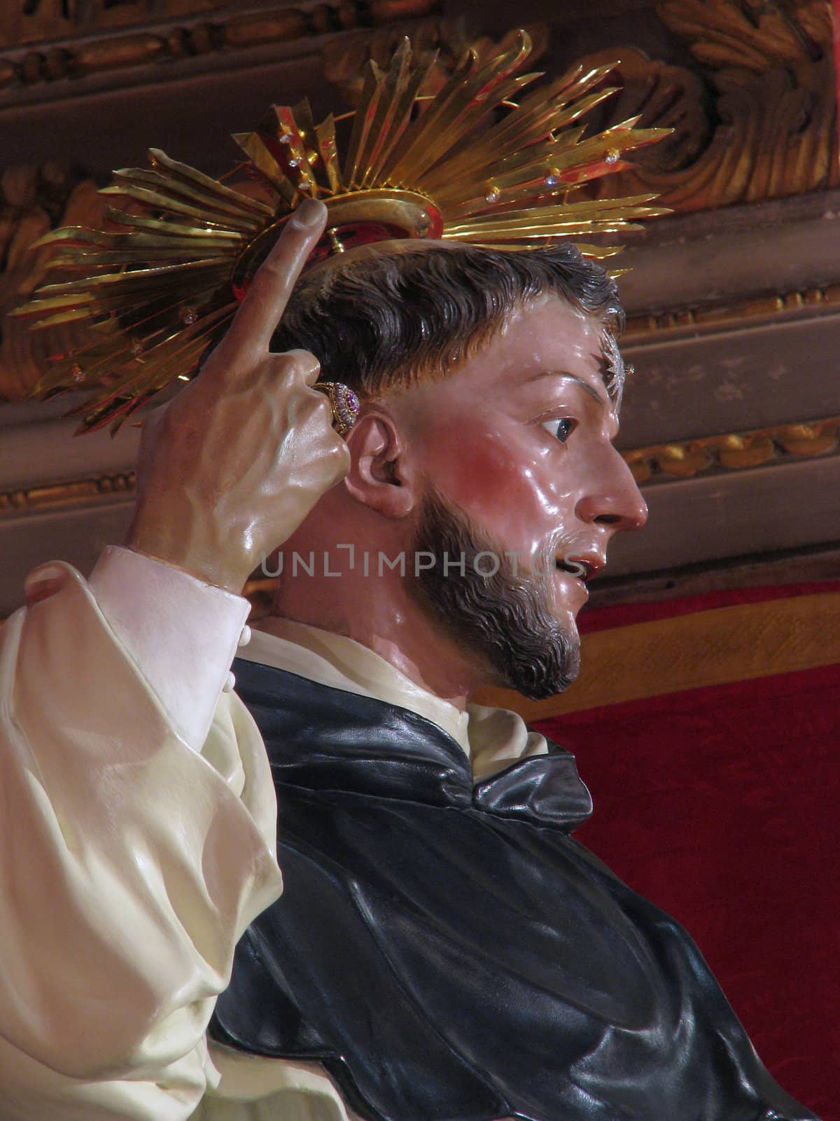 A detail of the statue of Saint Dominic de Guzman in Valletta, Malta.