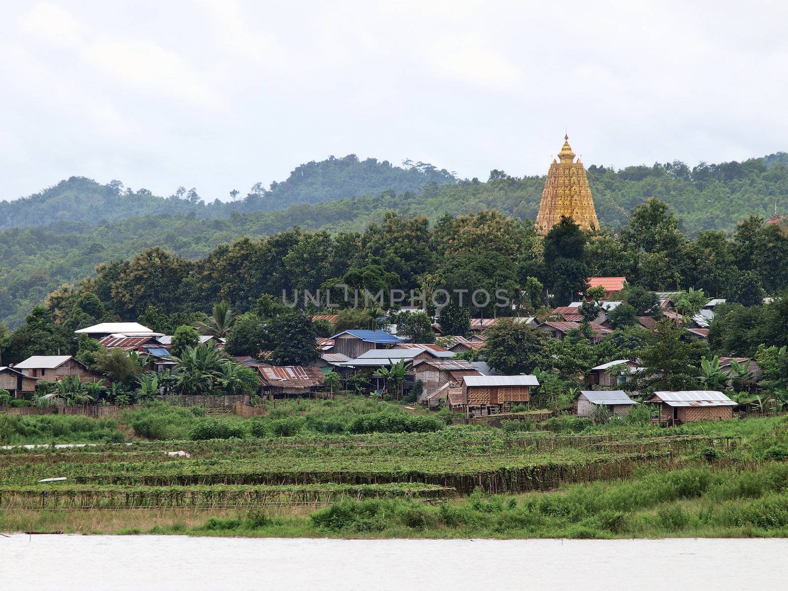 Thailand Floating Town in Sangklaburi Kanchanaburi Thailand