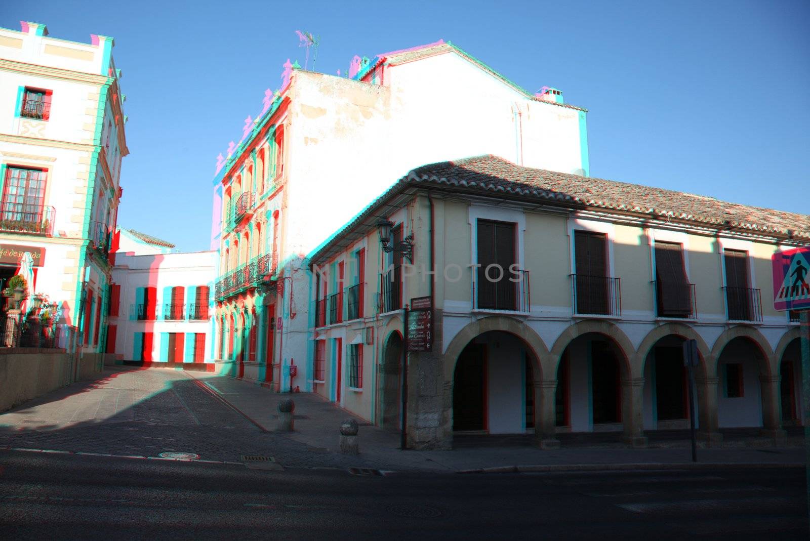 3D photo of the town of Ronda , Spain (need red-cyan anaglyph glasses)