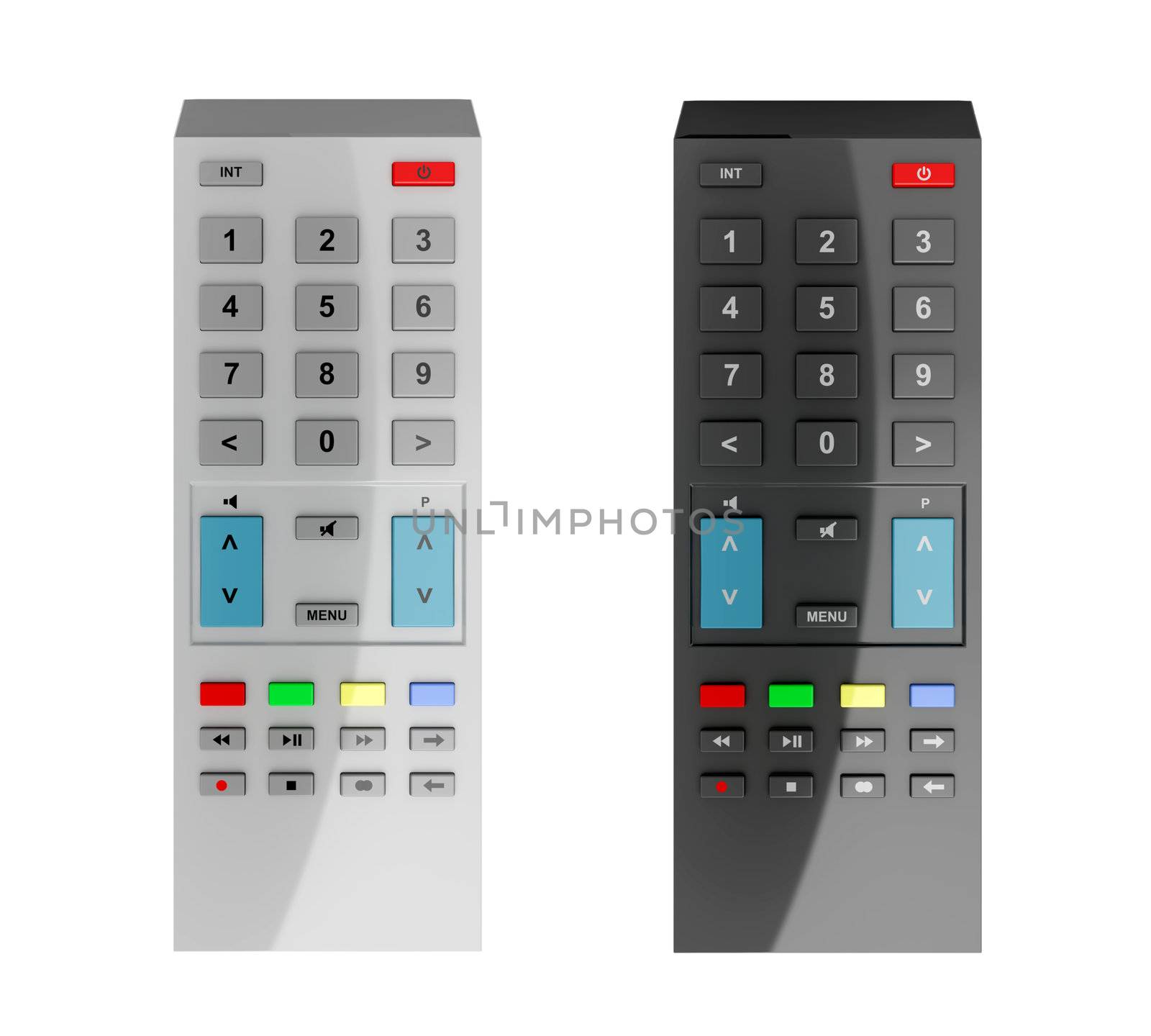 Black and gray remote controls by magraphics