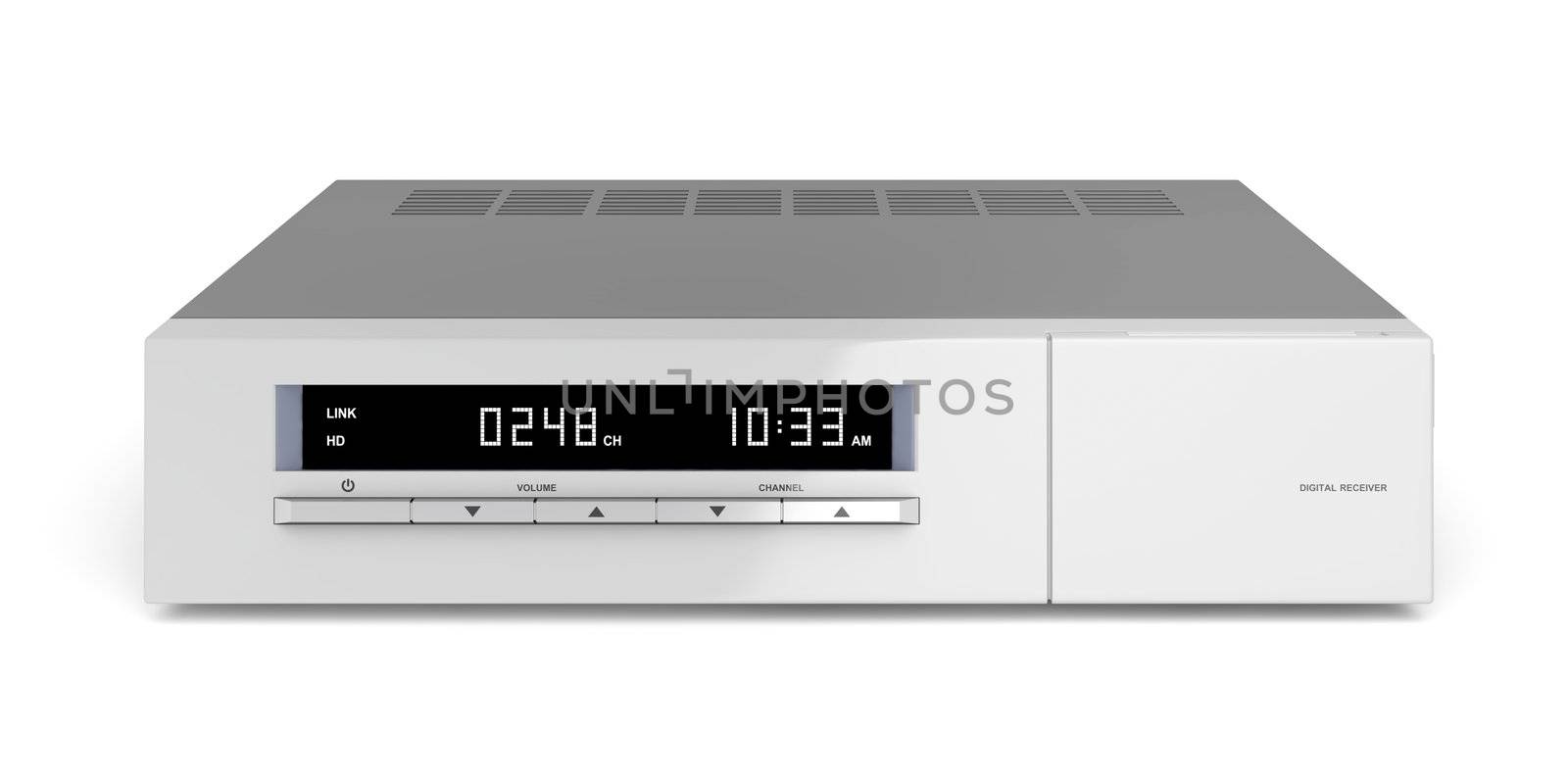 Digital receiver on white background