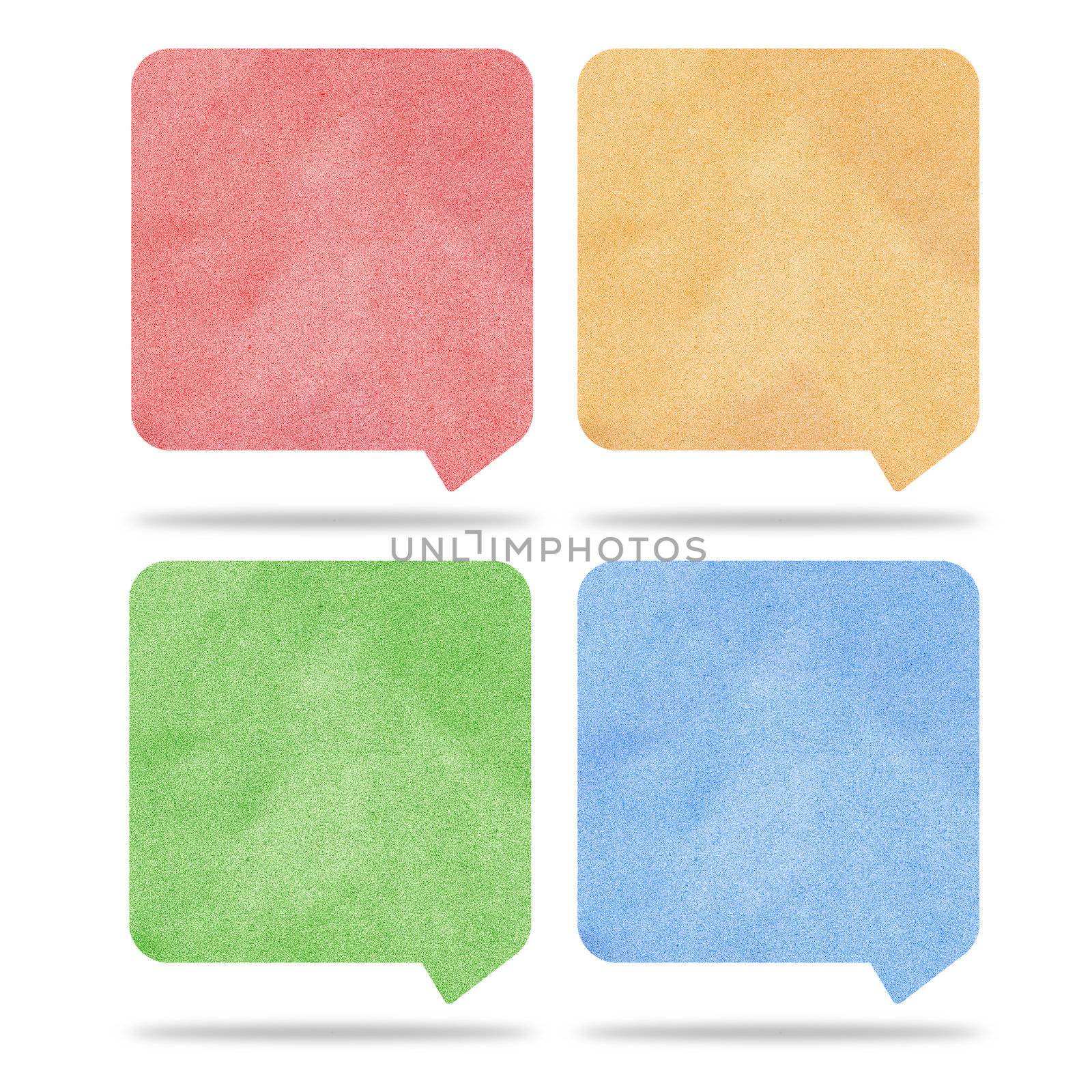 Paper texture ,Talk tag on white background by jakgree