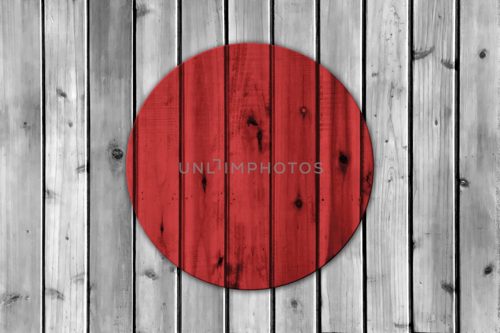 Japan flag made with wood board color