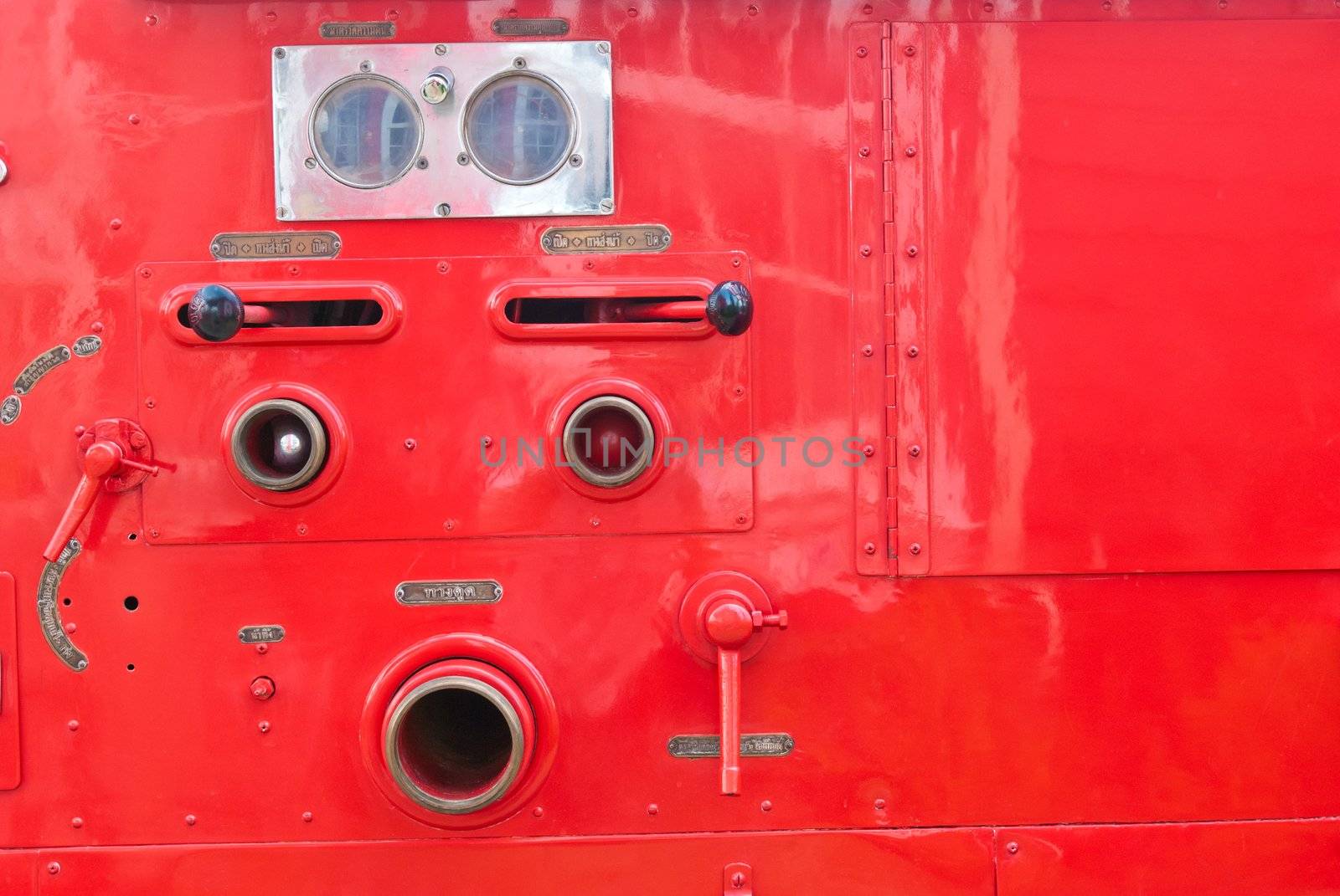 Old vintage fire engine detail by sasilsolutions