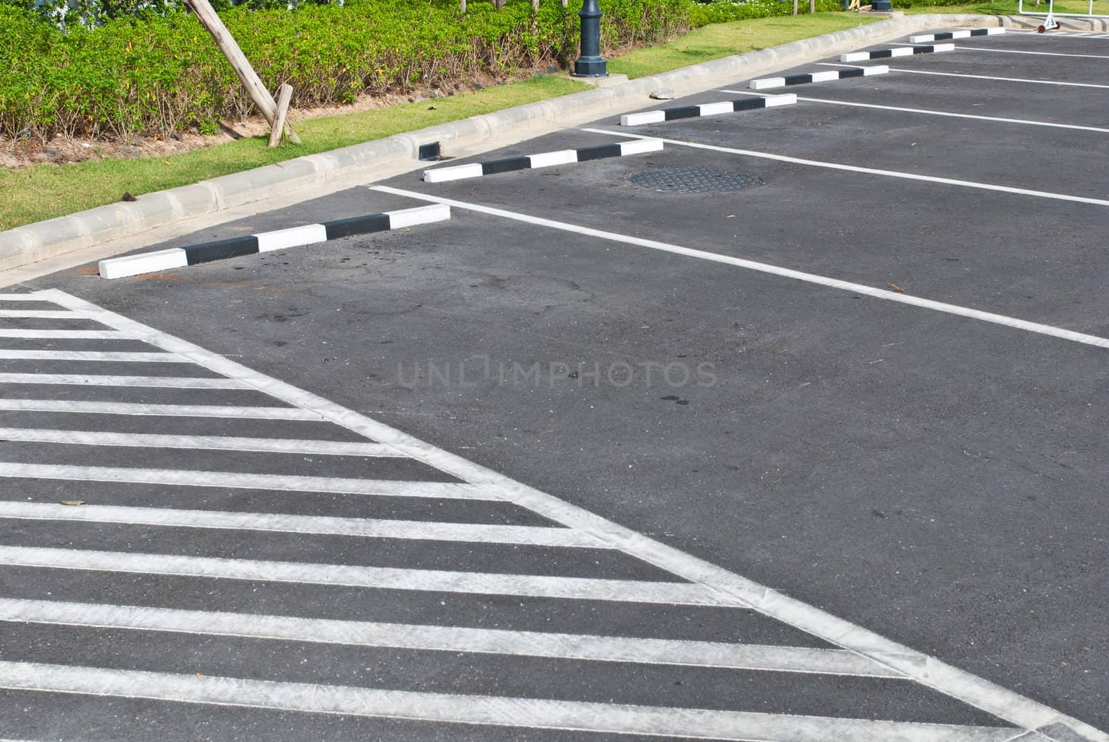 Empty parking lot area, can be used as urban background