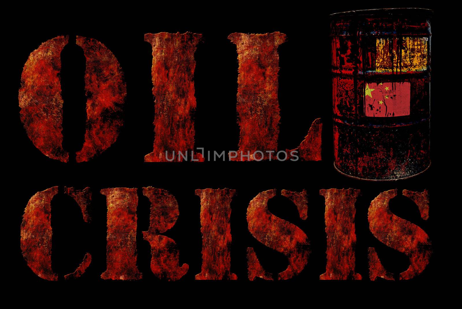 Global economic oil crisis with vintage rusty oil drum and grudg by sasilsolutions
