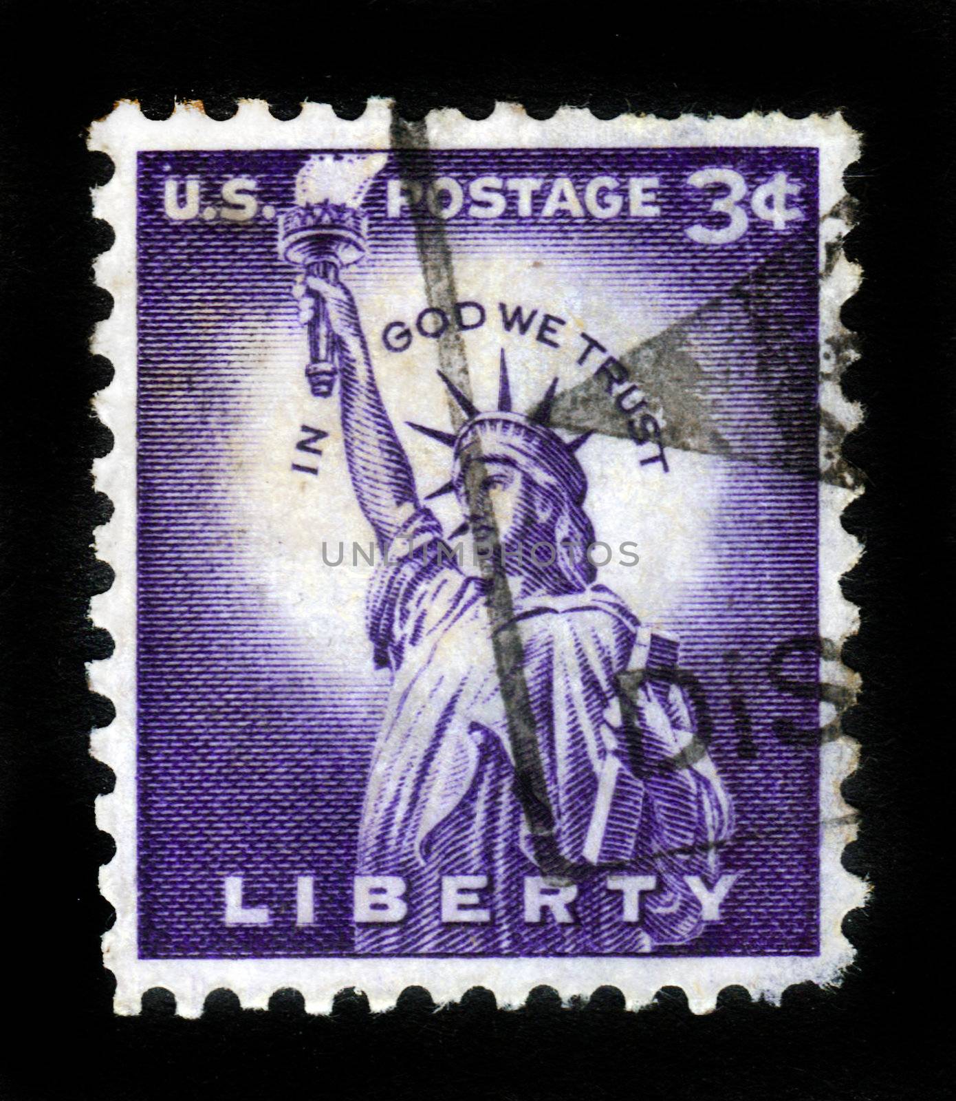Statue of Liberty on US vintage postmark by irisphoto4
