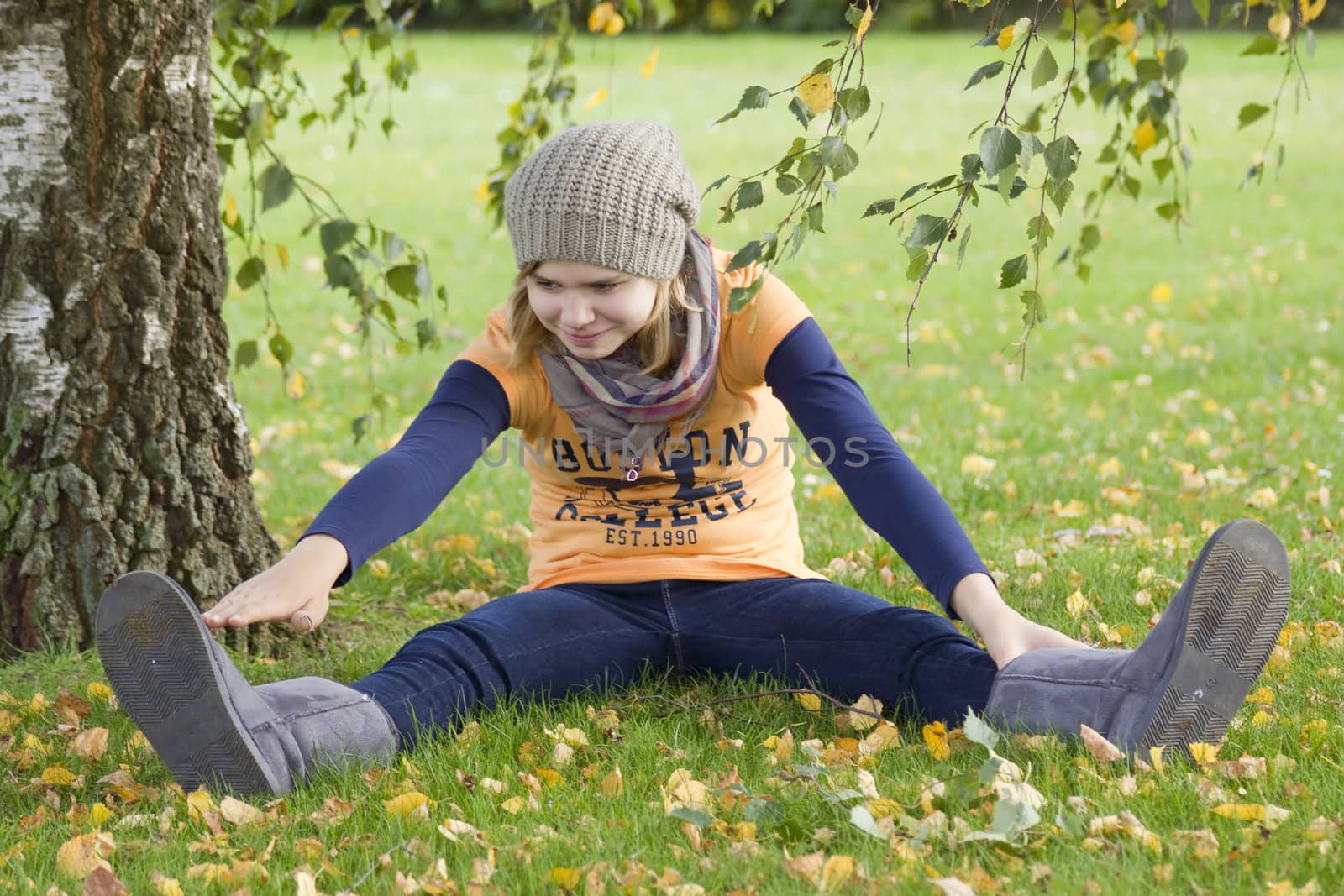 Cute girl playing in the park