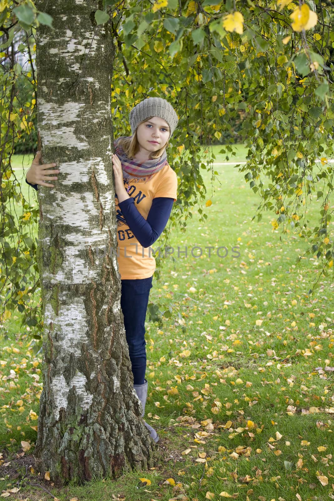 cute girl in the park