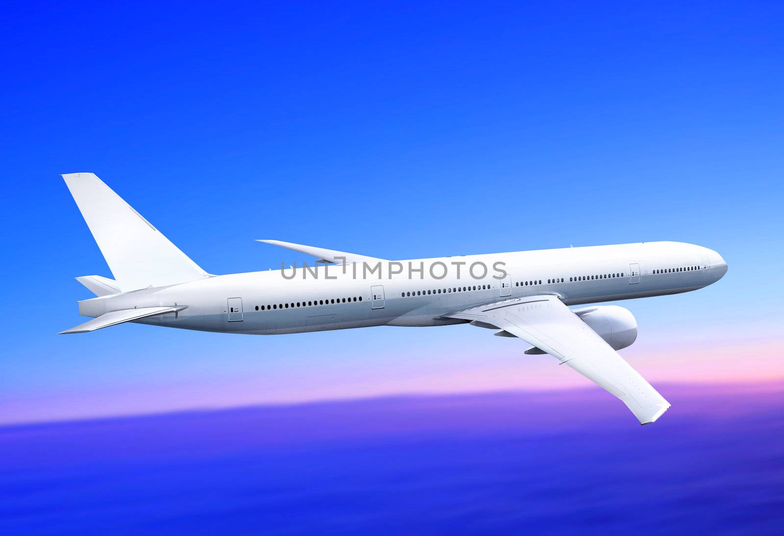 plane in the blue sky by ssuaphoto