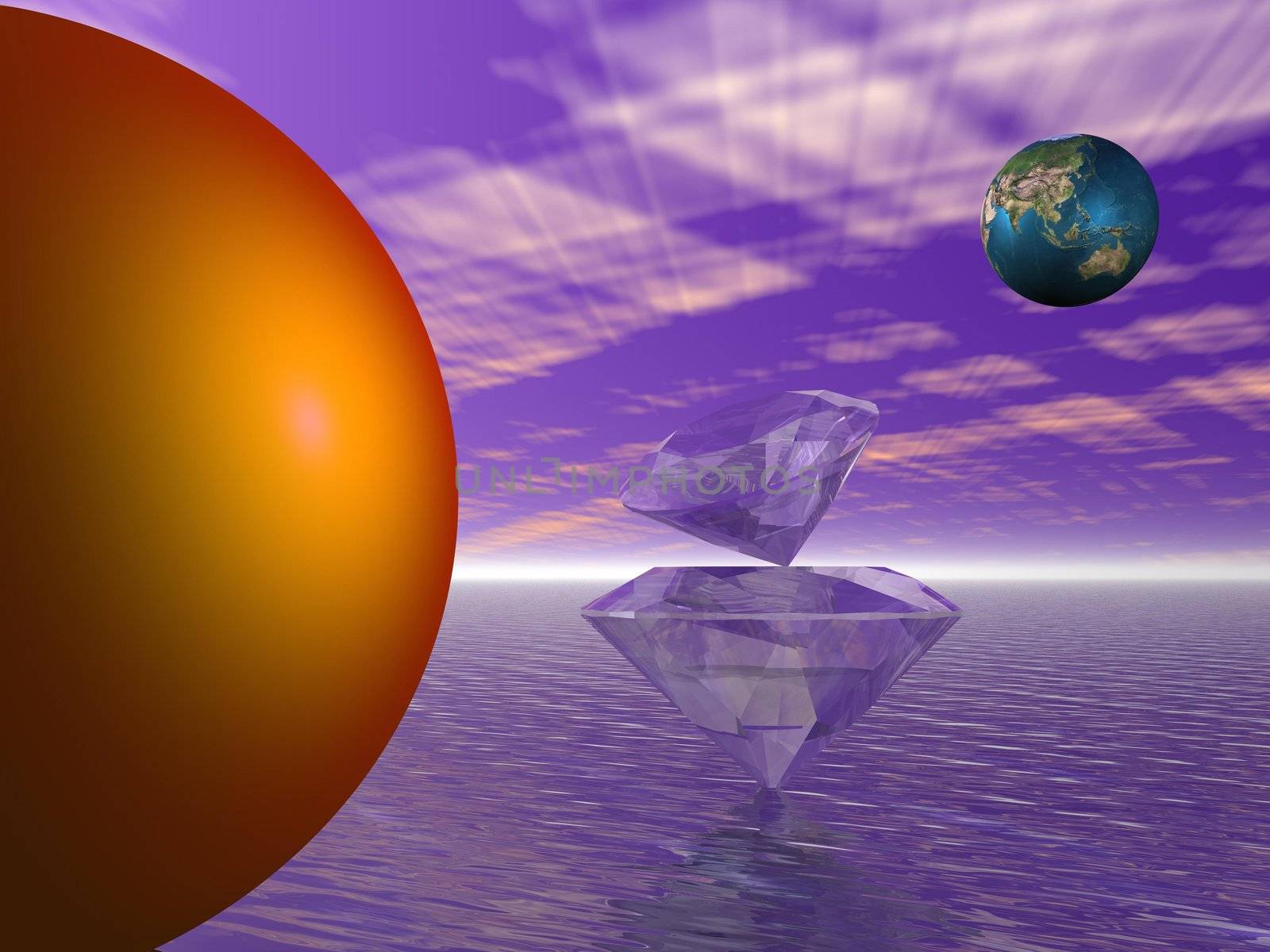 planet earth and diamond