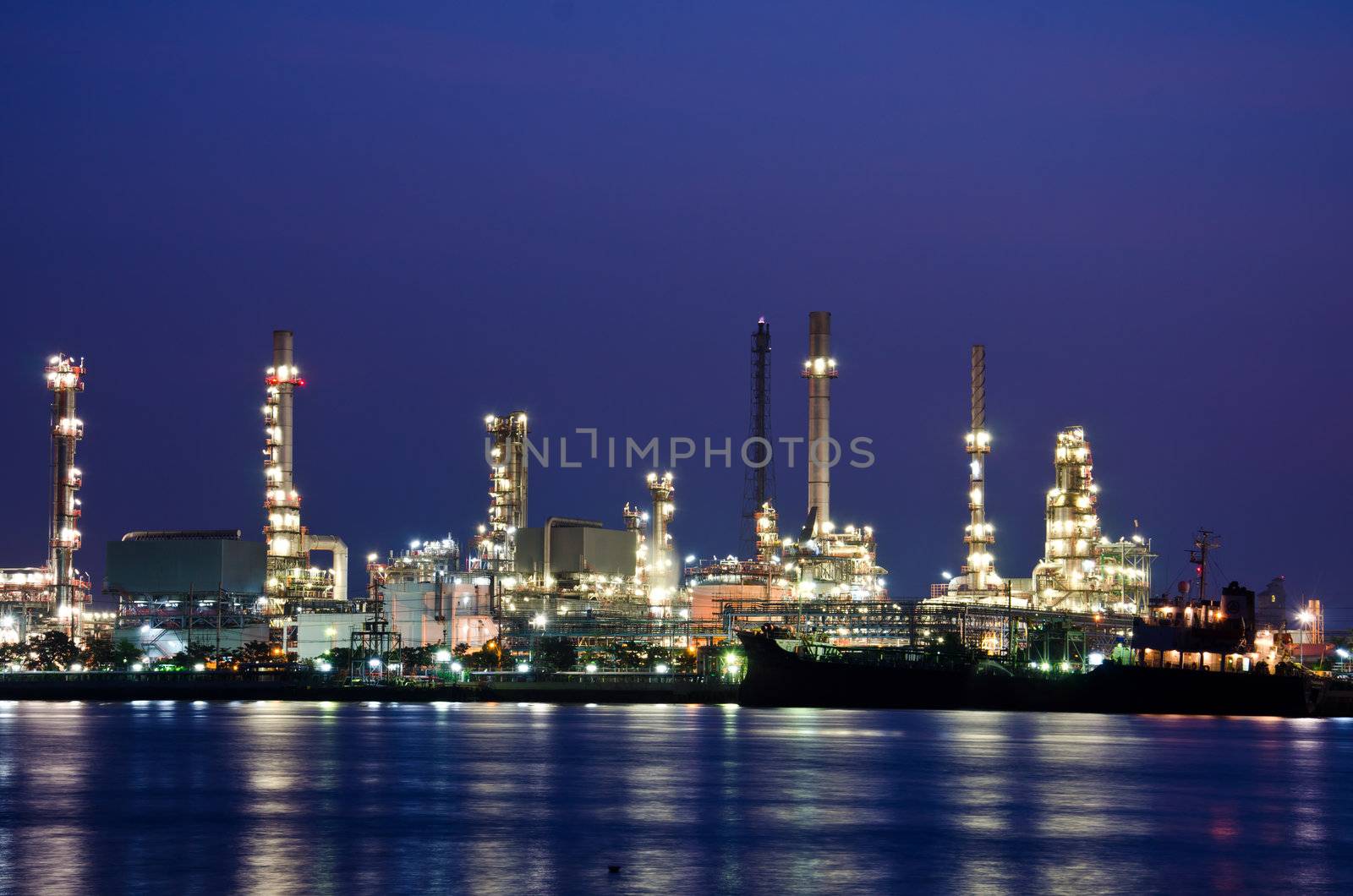 Oil refinery plant in the dawn.