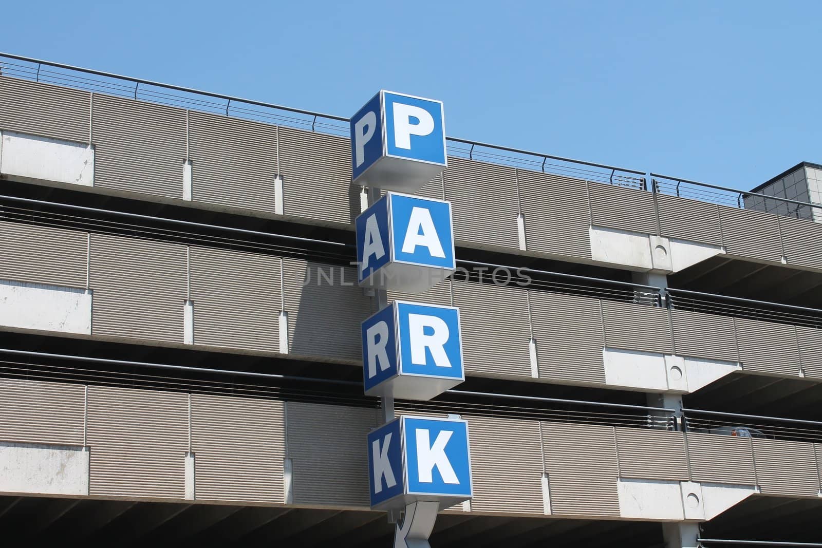 Exterior view of Parking Garage sign