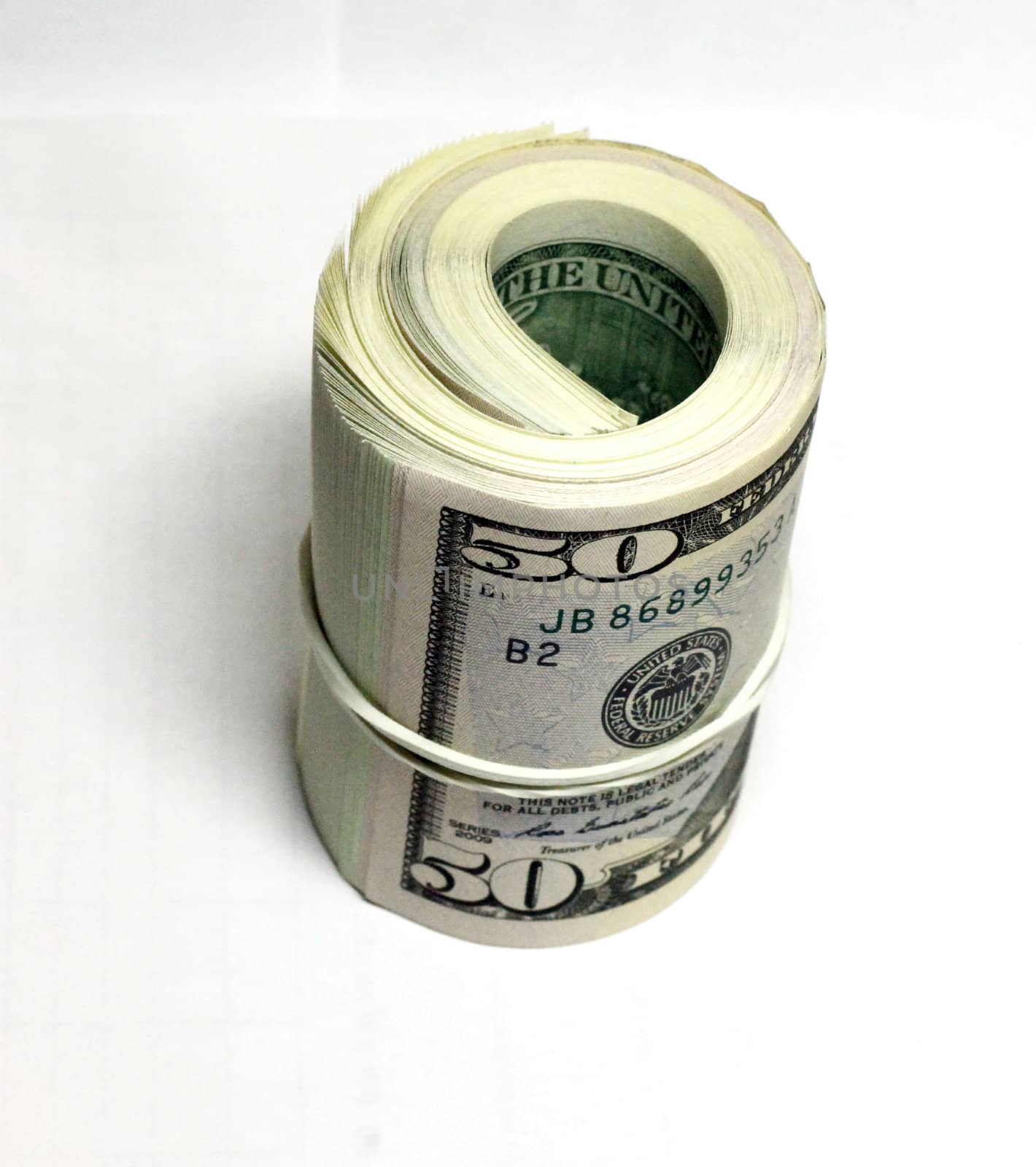 Fifty dollars isolate on the white background