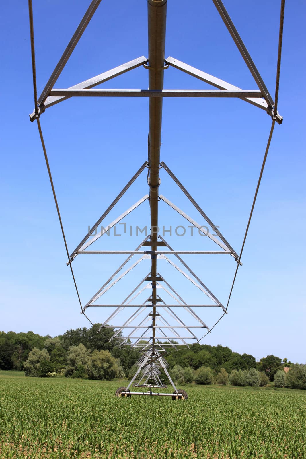 an irrigation system for agriculture in a field