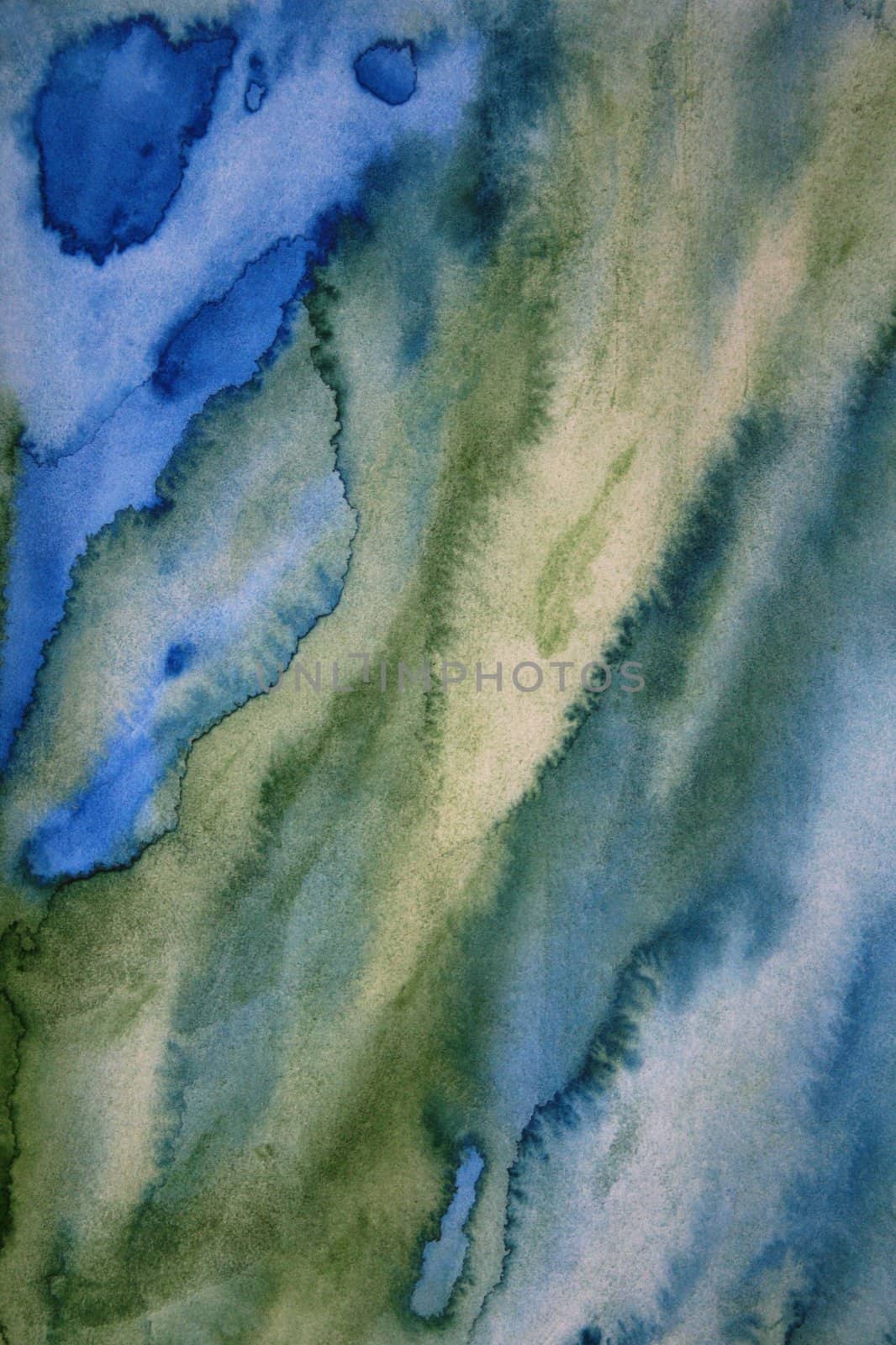 Abstract watercolor background with colorful different layers on paper texture 