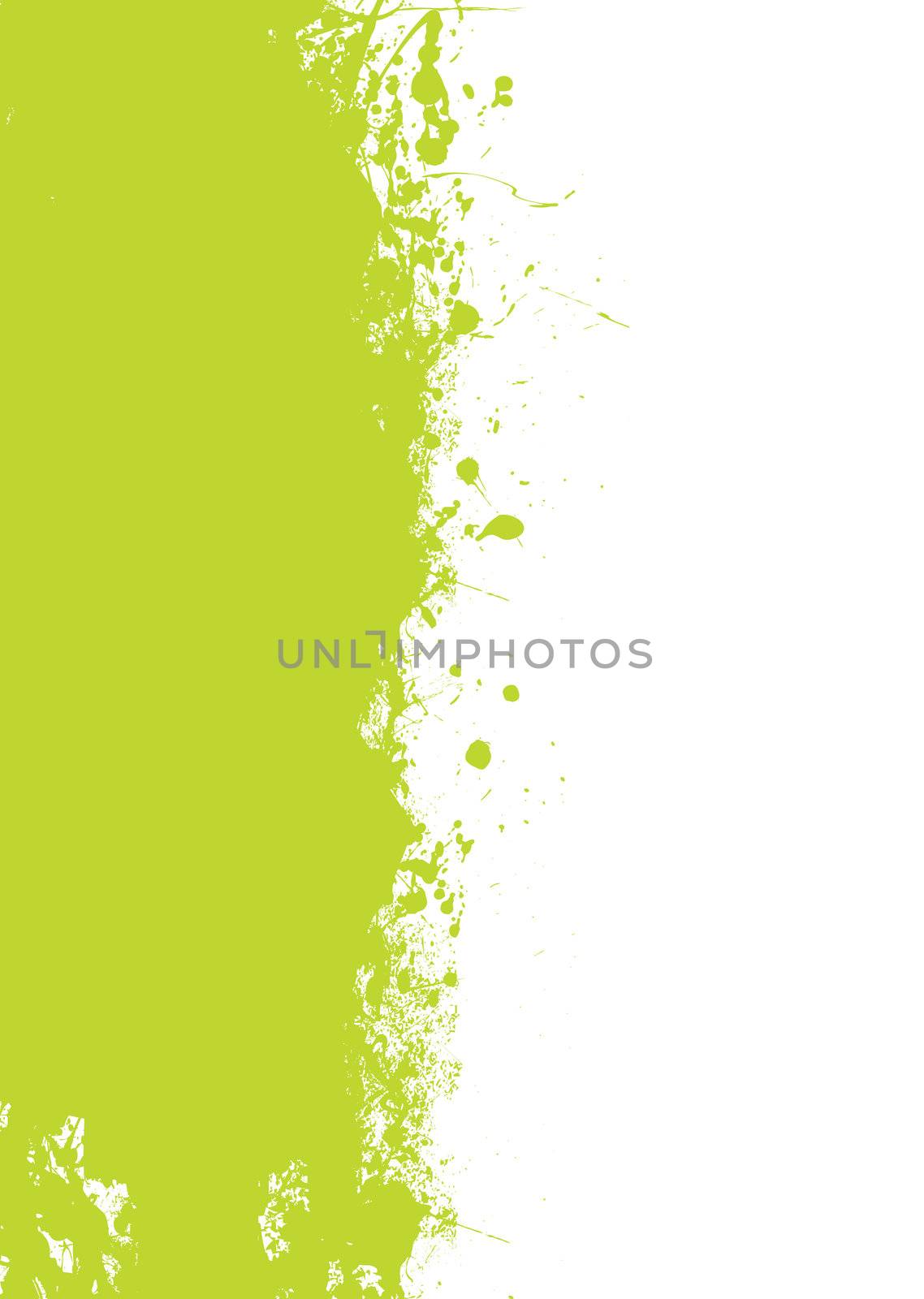 Green and white abstract grunge splat background with copyspace