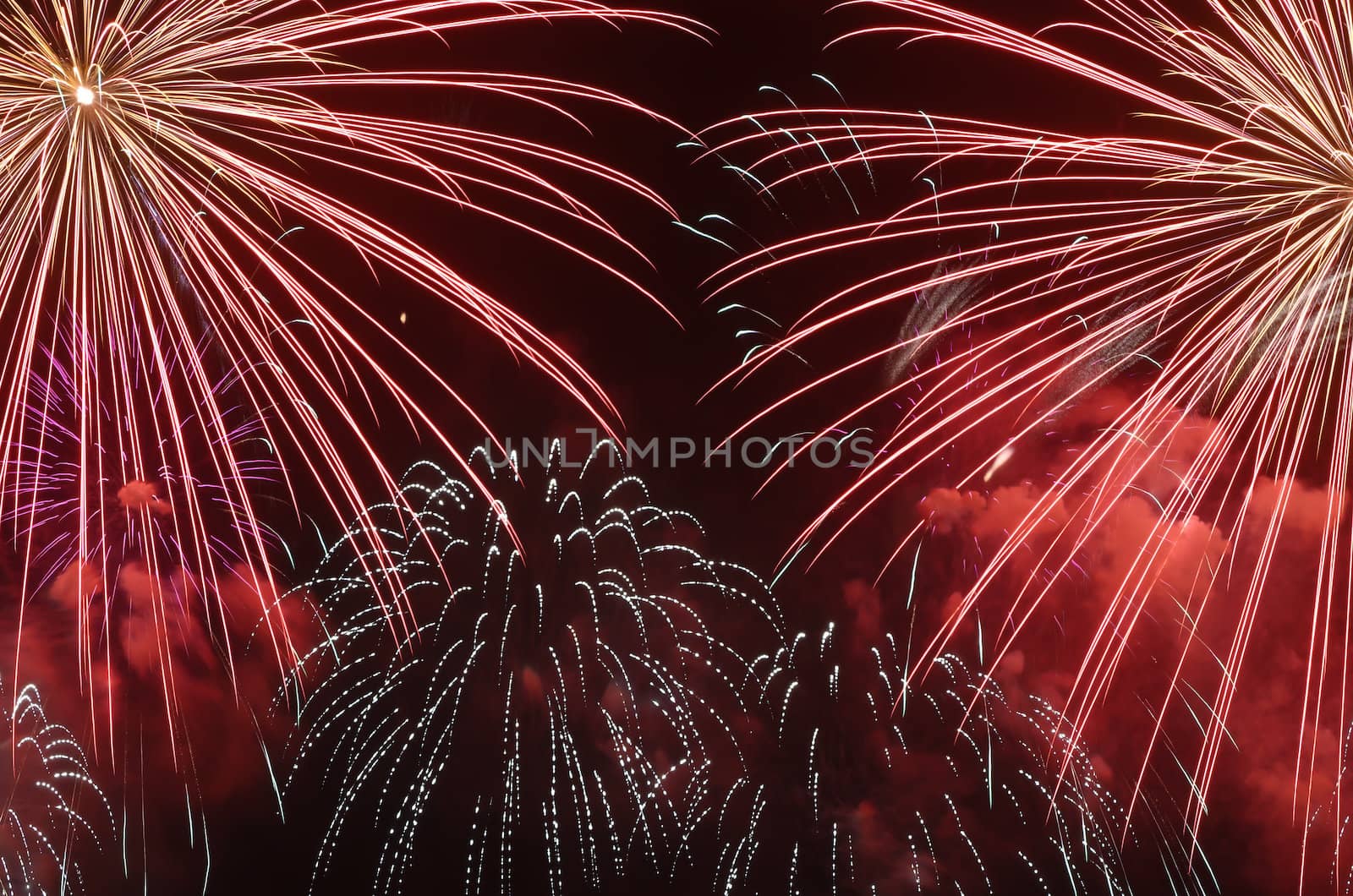 Fireworks light up the night sky during a New Year's celebration