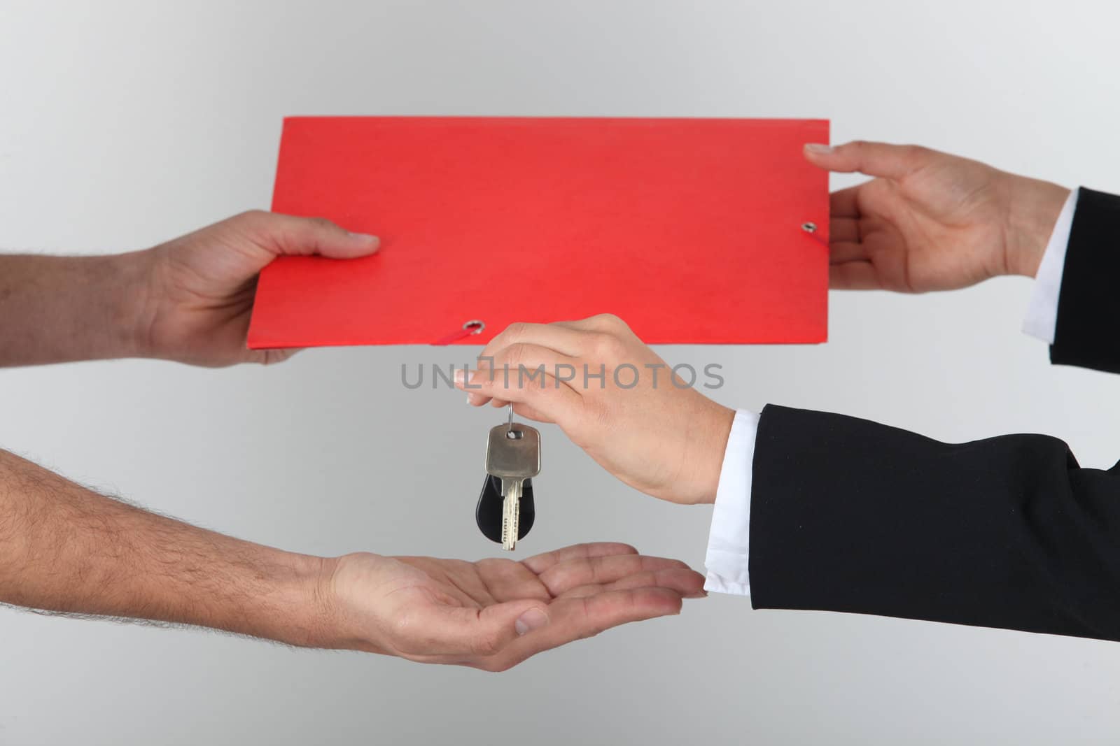 Exchanging signed contract for keys