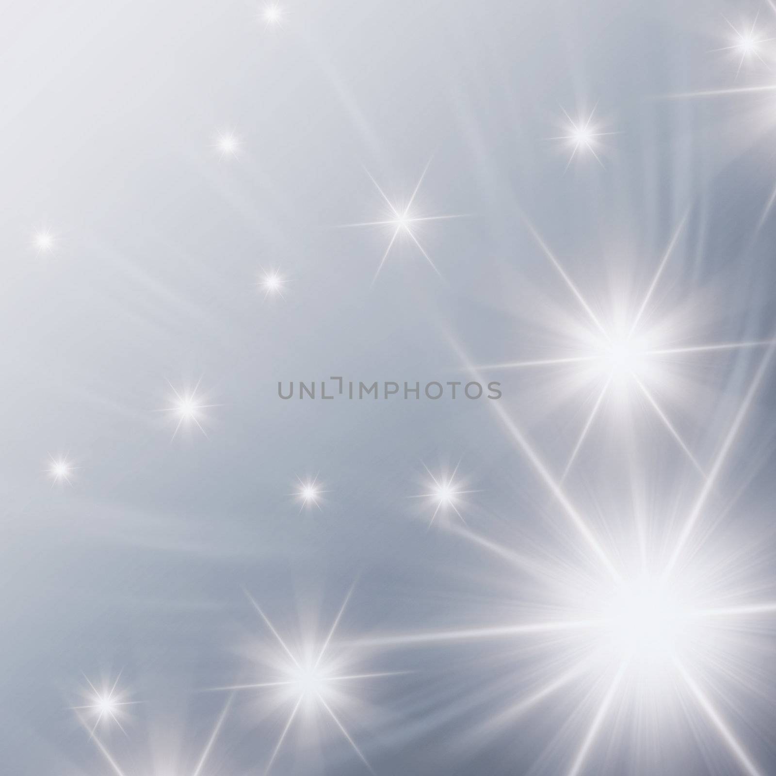 christmas background, abstract shining stars with white rays lights