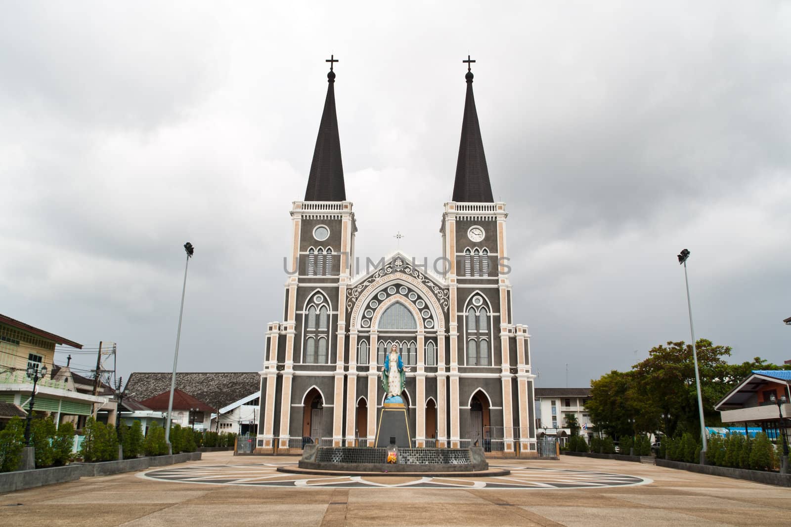 Statue front of the church, Chanthaburi Thailand.