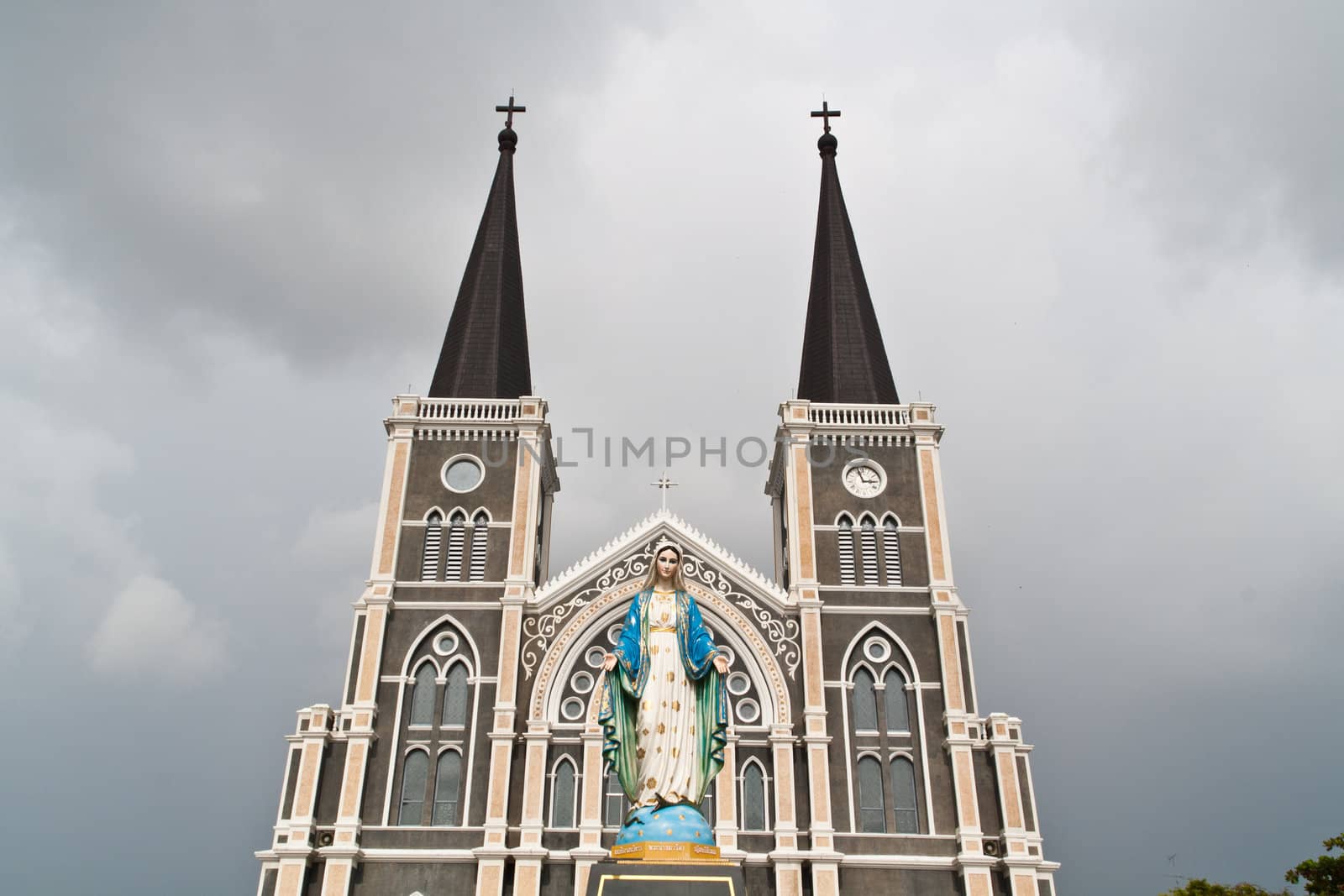 Statue front of the church, Chanthaburi Thailand.