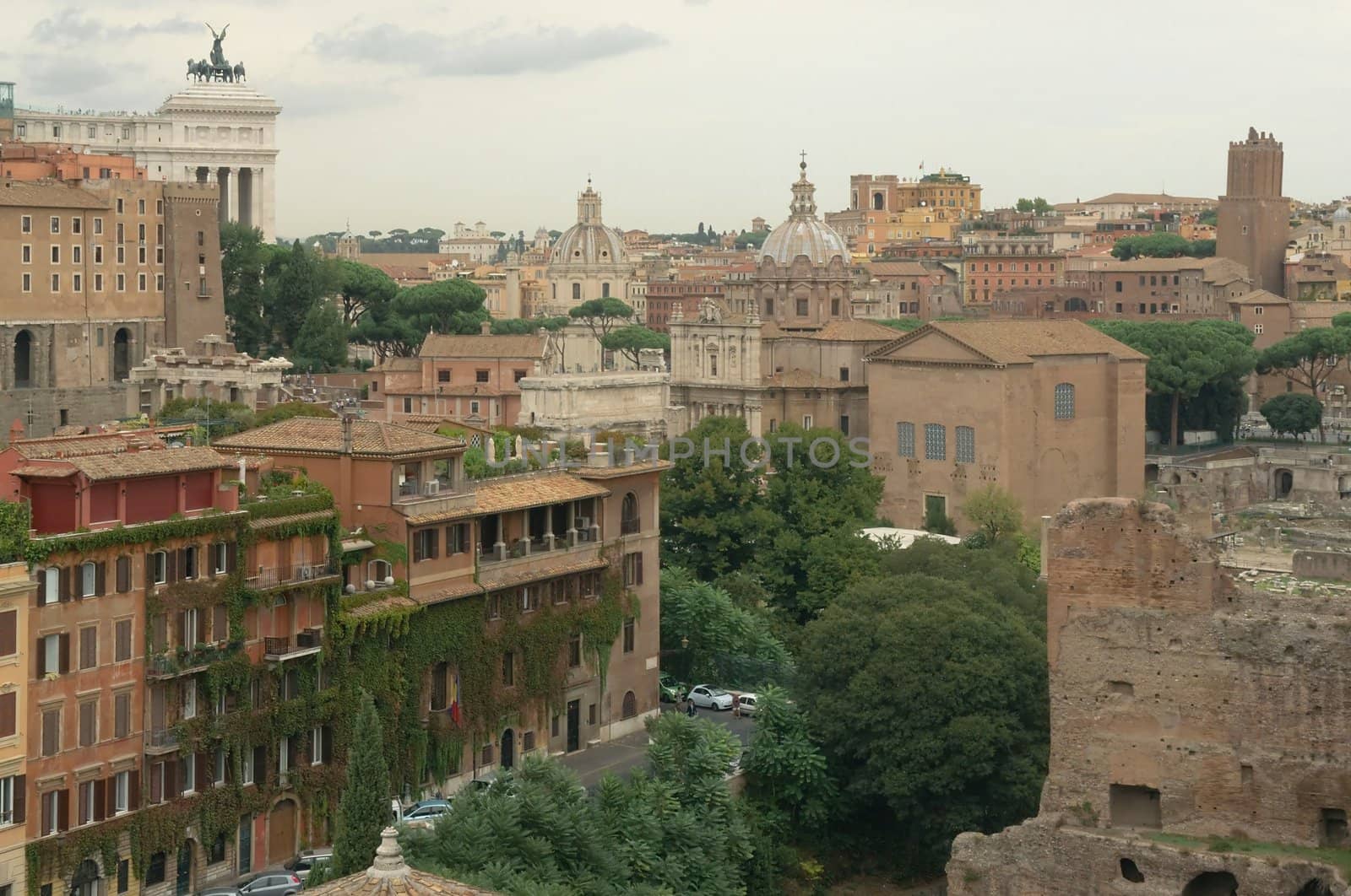 View of Rome from the hill of the Roman Forum