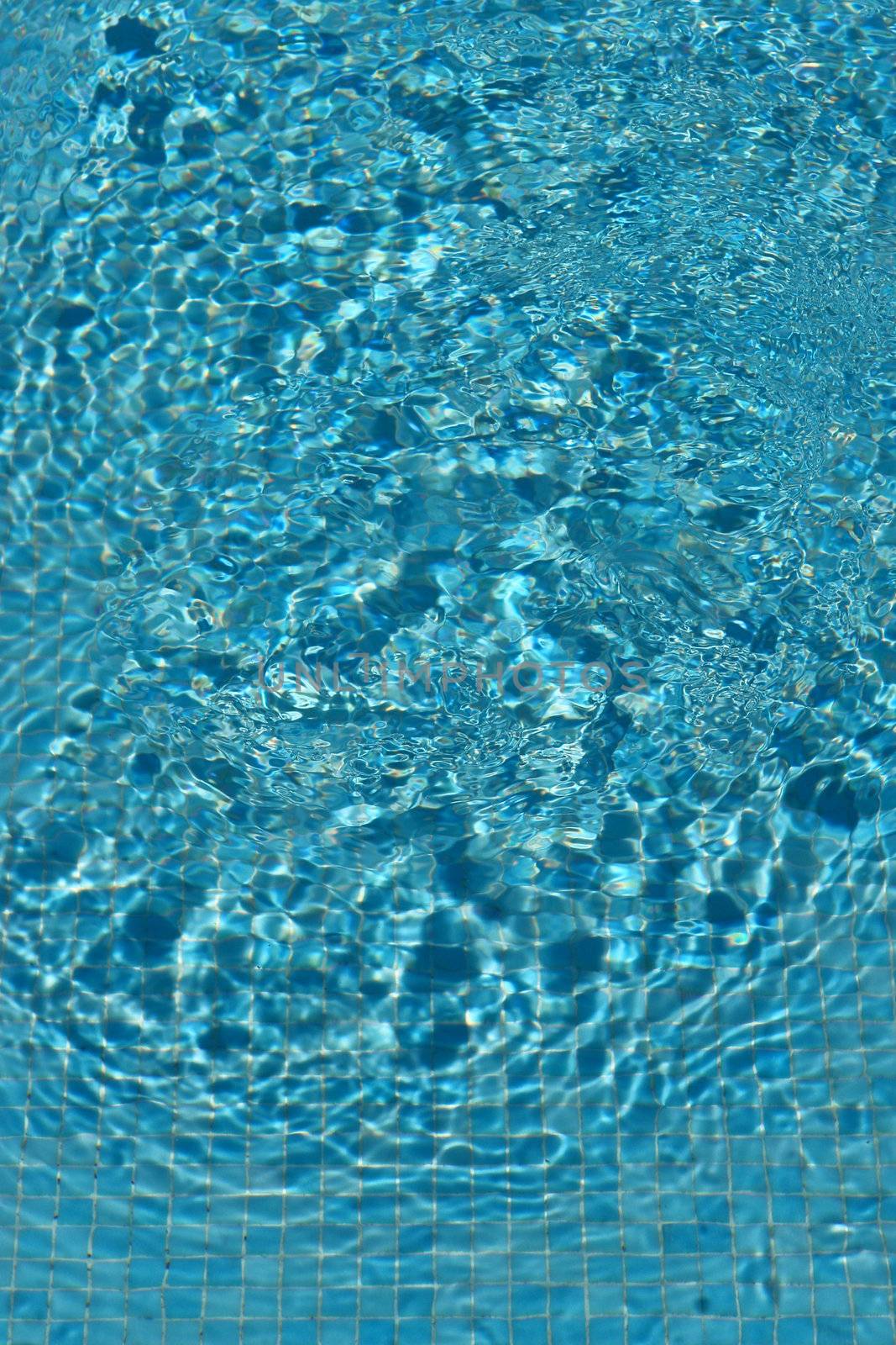 reflections in a swimming pool on a very sunny day