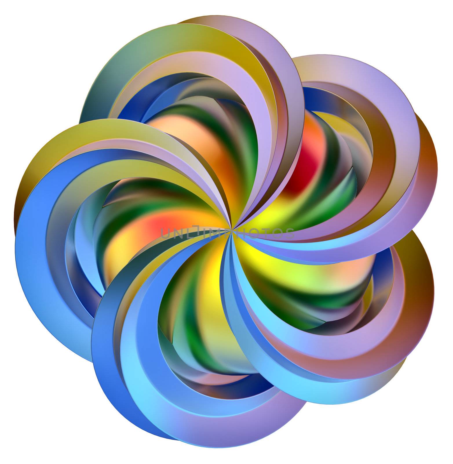 abstract 3d colored flower as a symbol of contemporary art