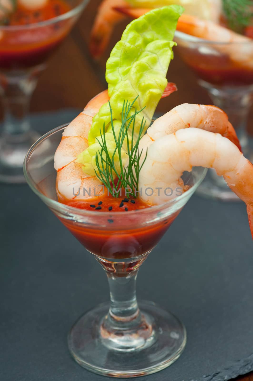 Shrimp cocktails during a party