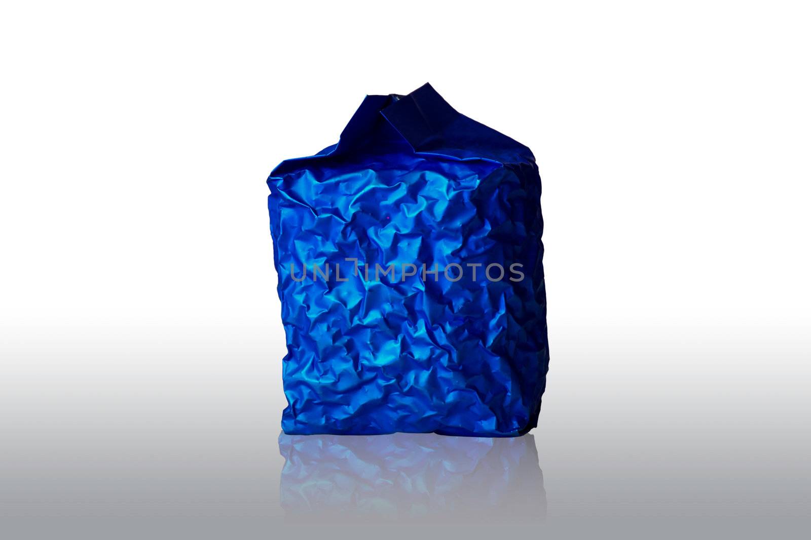 Blue Foil Packaging on white background