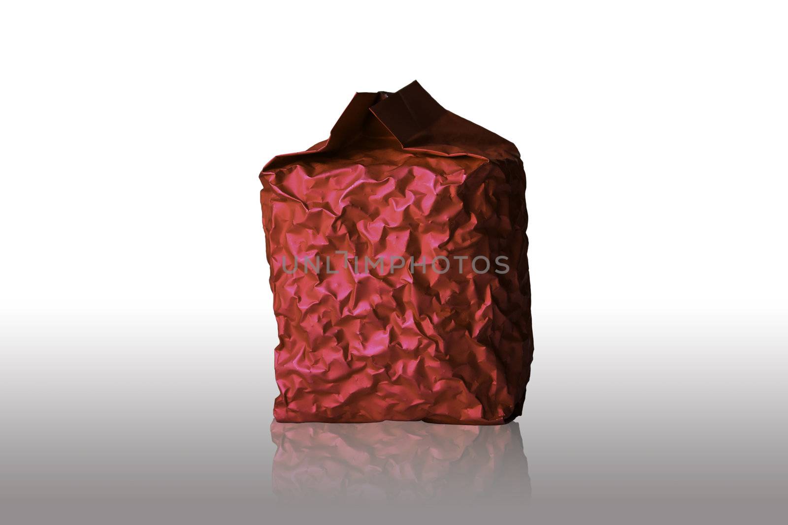 Red Foil Packaging on white background