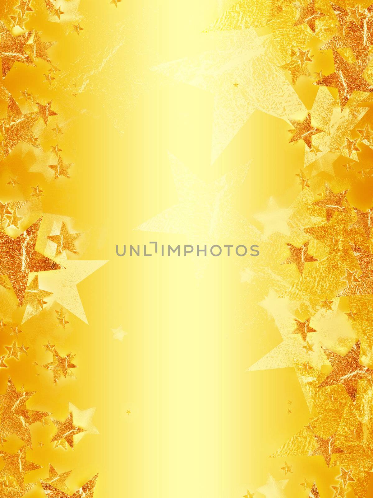 shining golden stars over yellow background, abstract christmas card