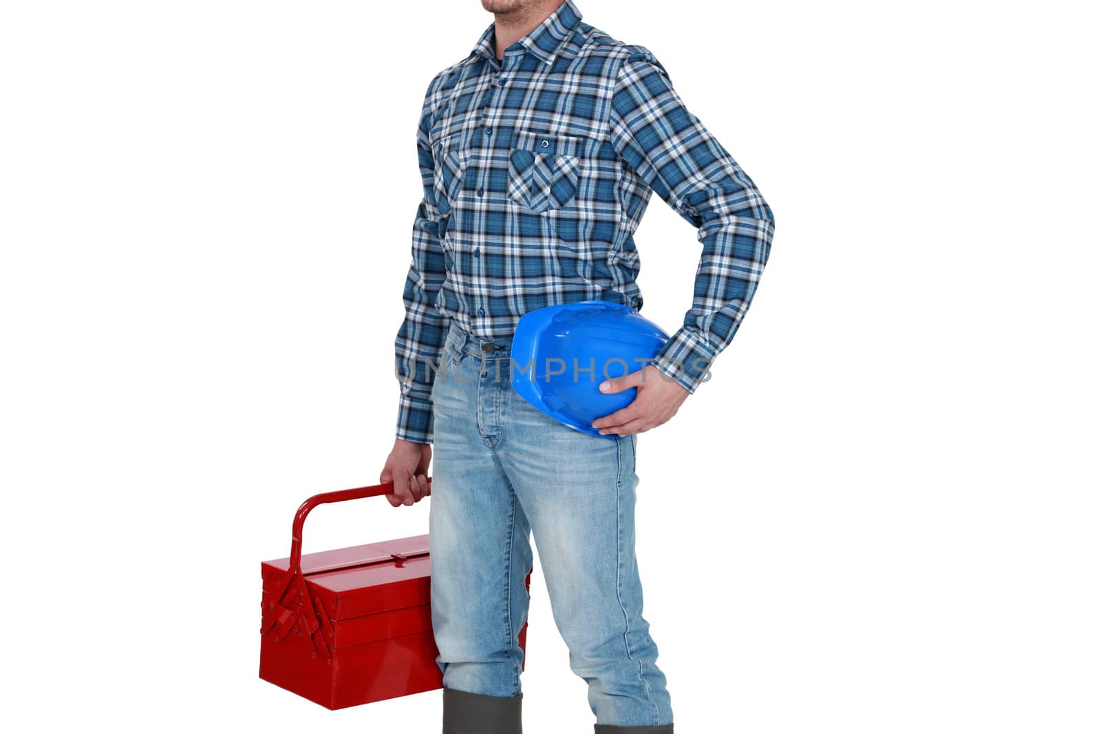 A tradesman arriving at work by phovoir