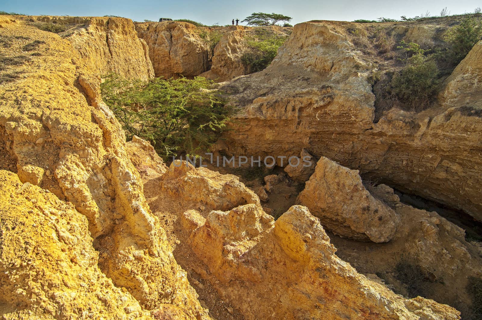 Looking out of a canyon in La Guajira, Colombia.