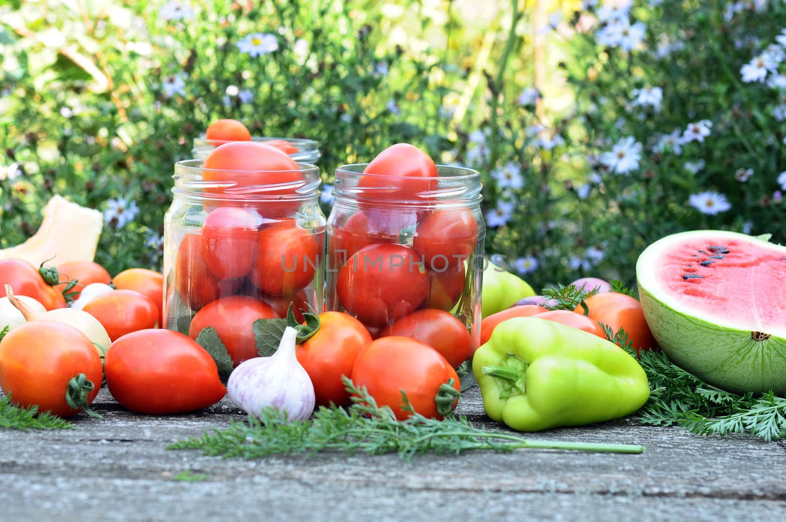 Canning tomatoes at home by olgavolodina