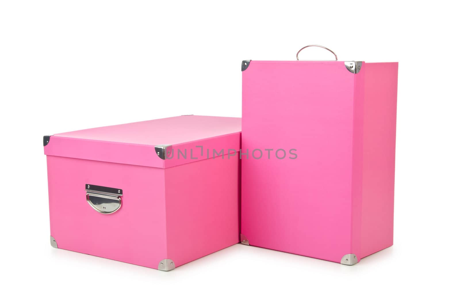 Pink giftboxes isolated on white by Elnur