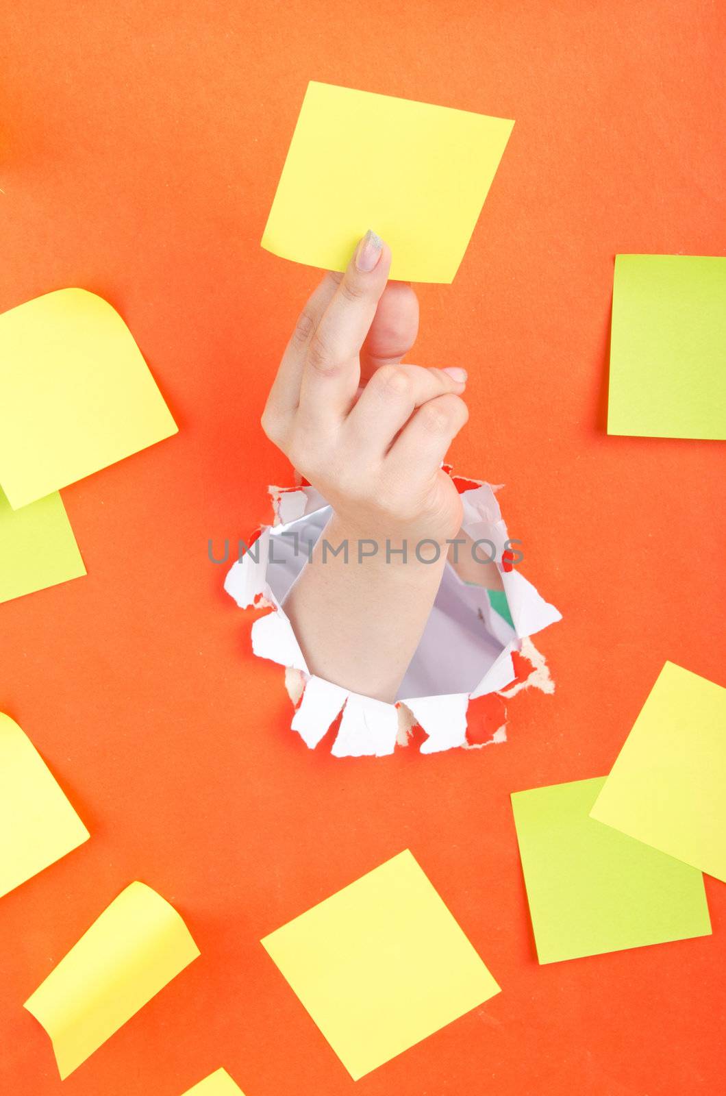 Hand holding paper reminder by Elnur