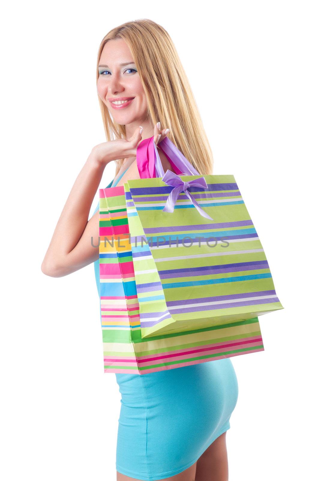 Attractive woman after happy shopping by Elnur