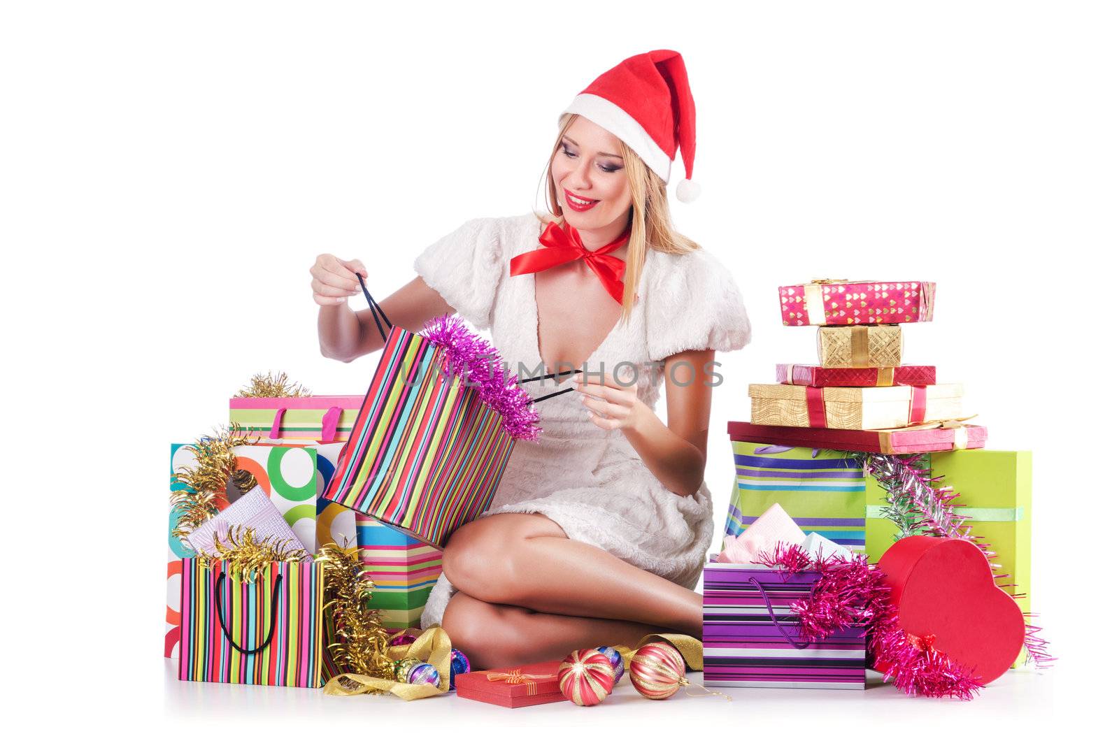 Young woman in christmas shopping concept by Elnur