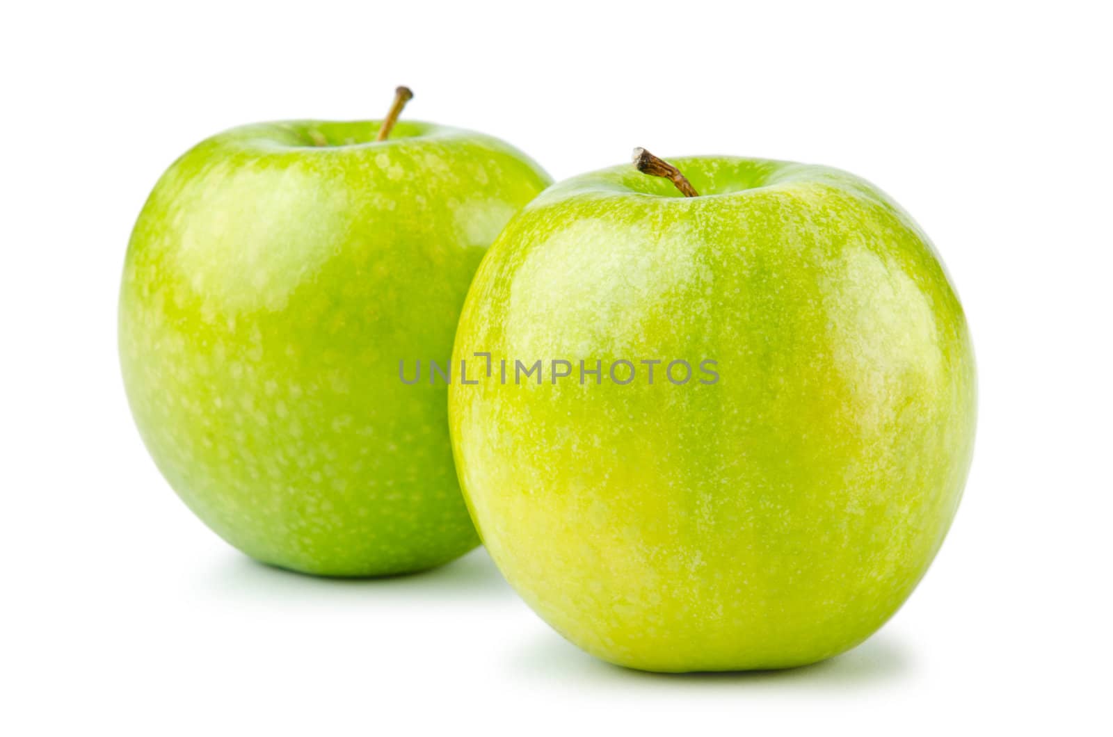 Green apples isolated on the white background