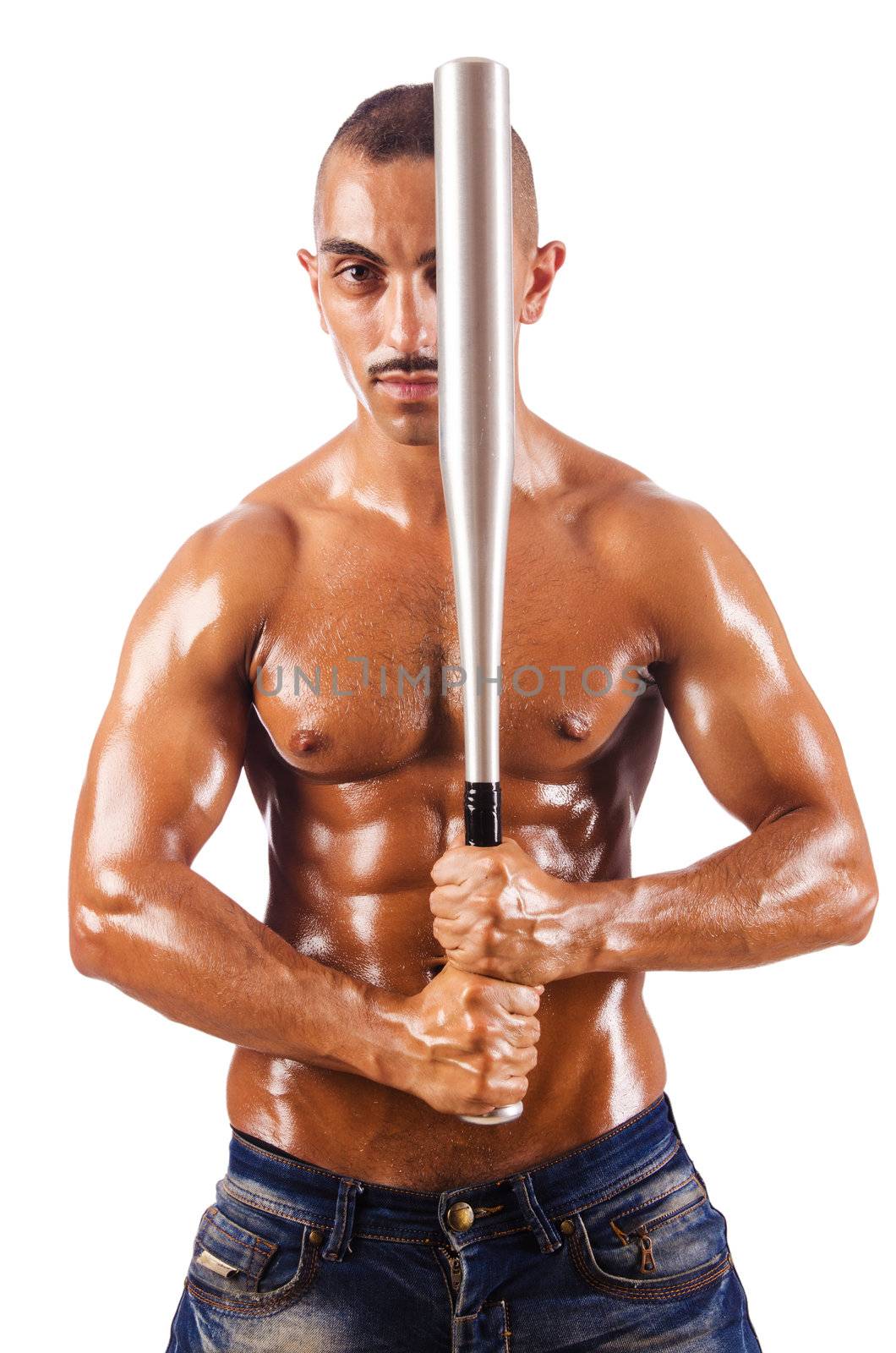 Muscular man with baseball bat by Elnur