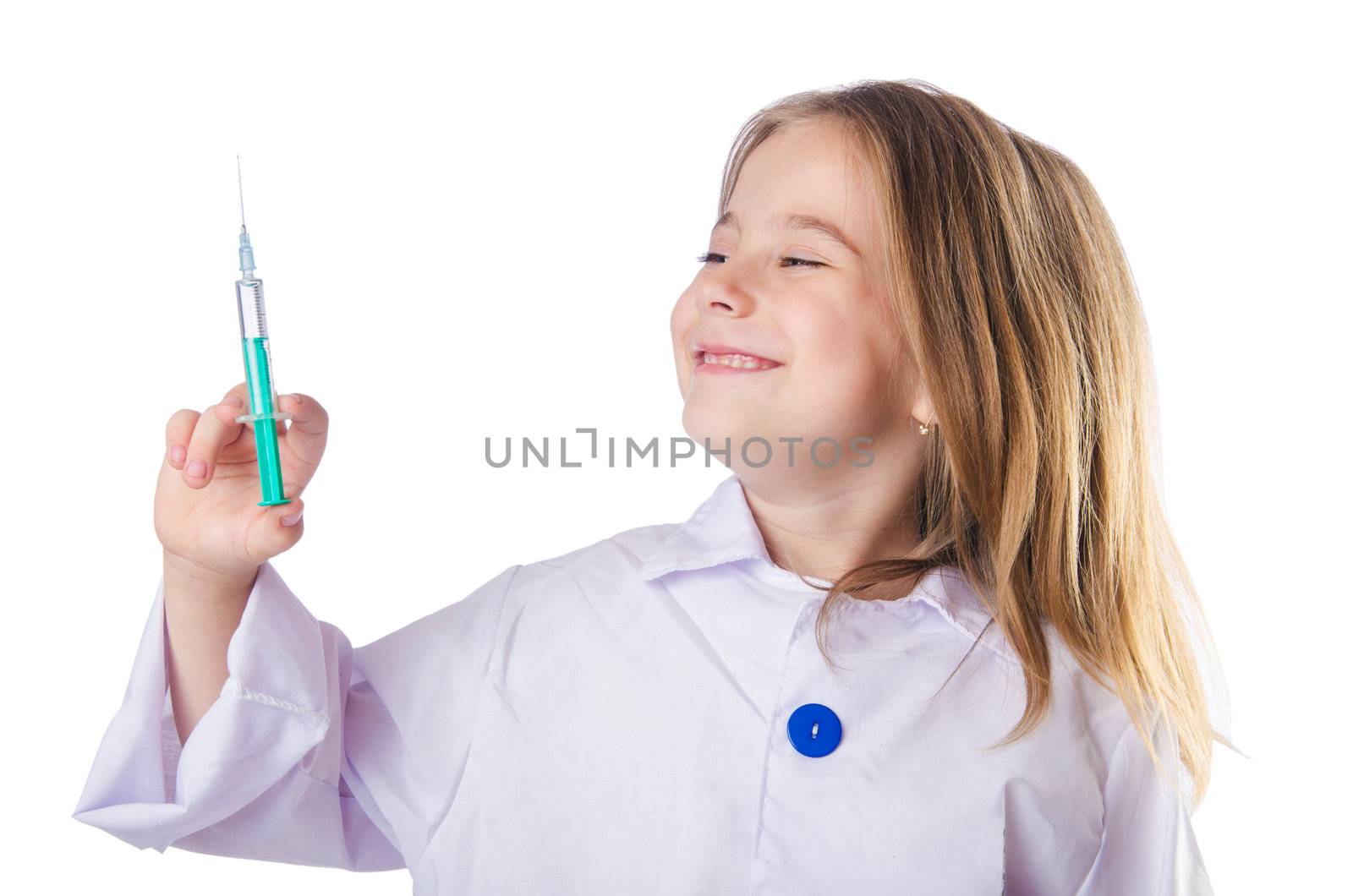 Little doctor with syringe by Elnur
