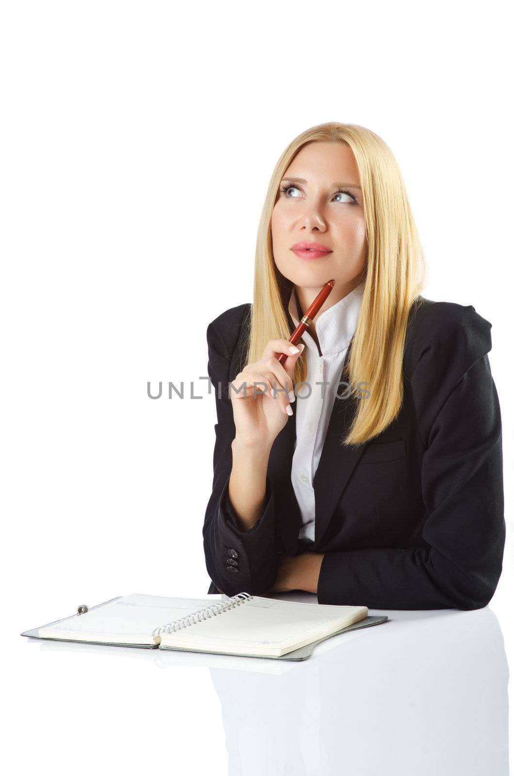 Businesswoman sitting at the desk