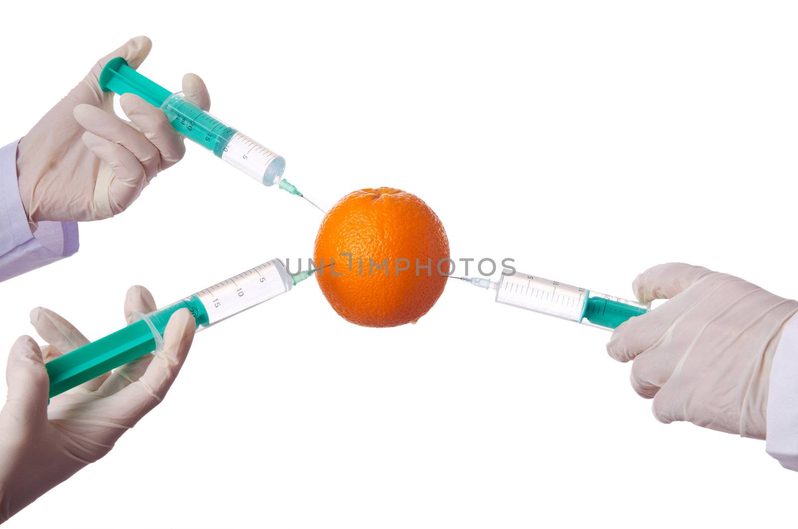 Science experiment with orange and syringe by Elnur