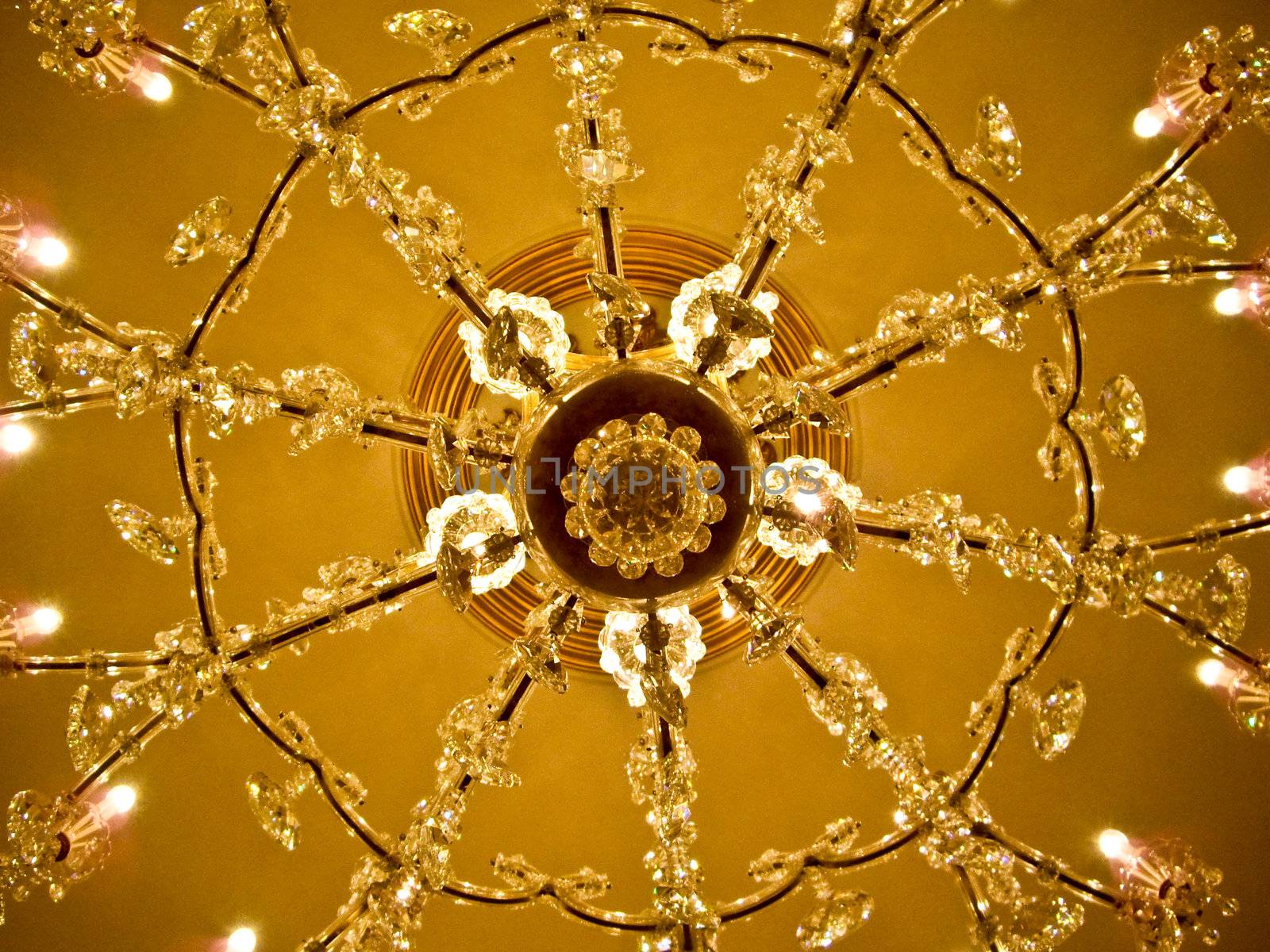 Light design on a Golden ceiling