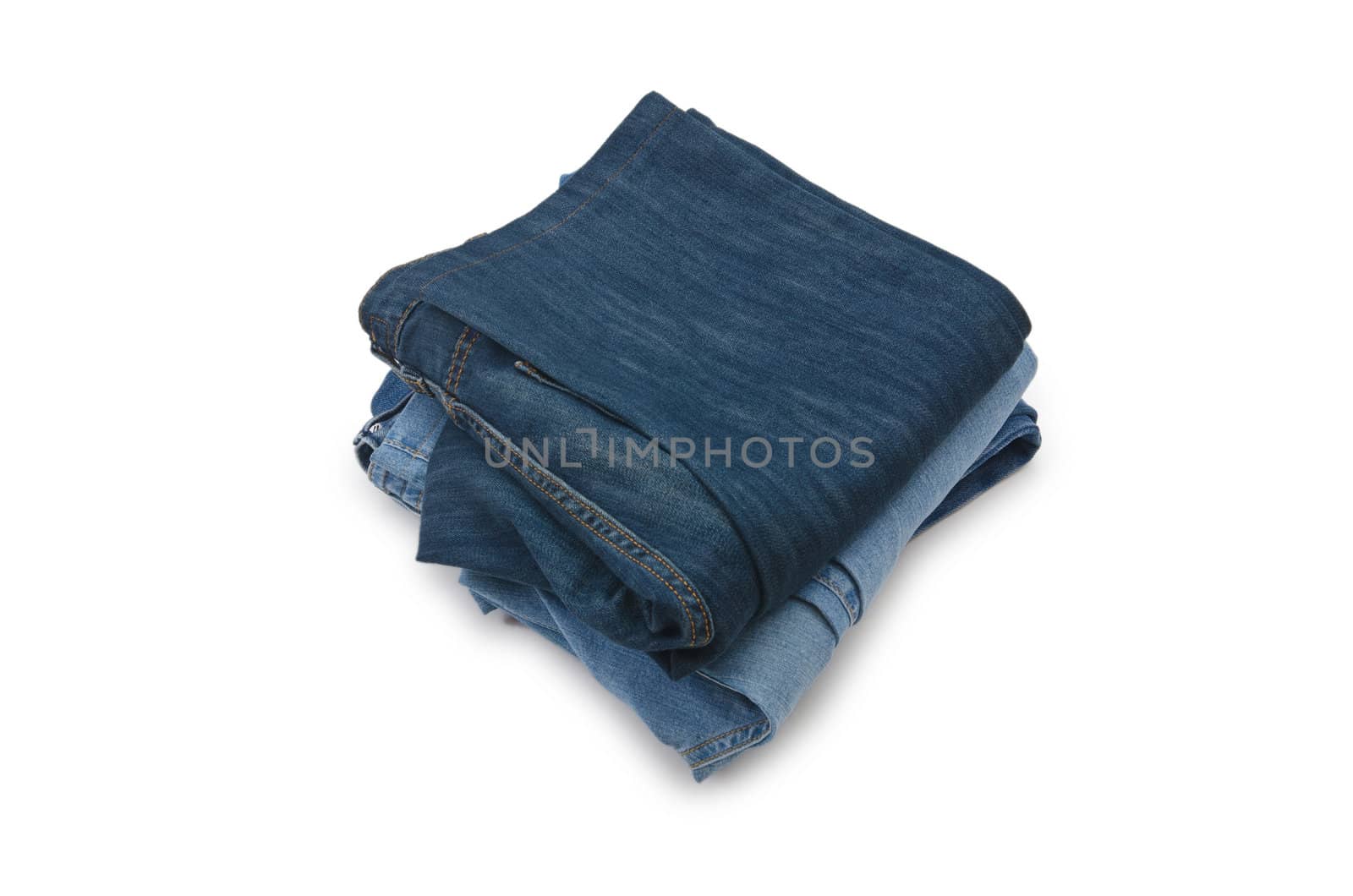 Pair of jeans isolated on the white by Elnur