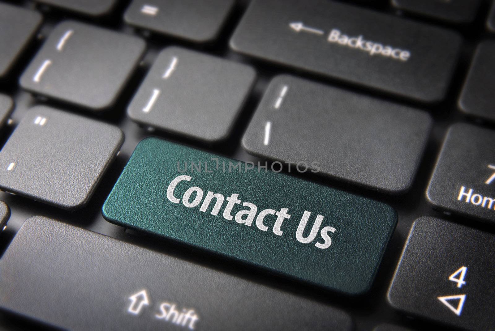 Contact us keyboard key, website template section background by cienpies